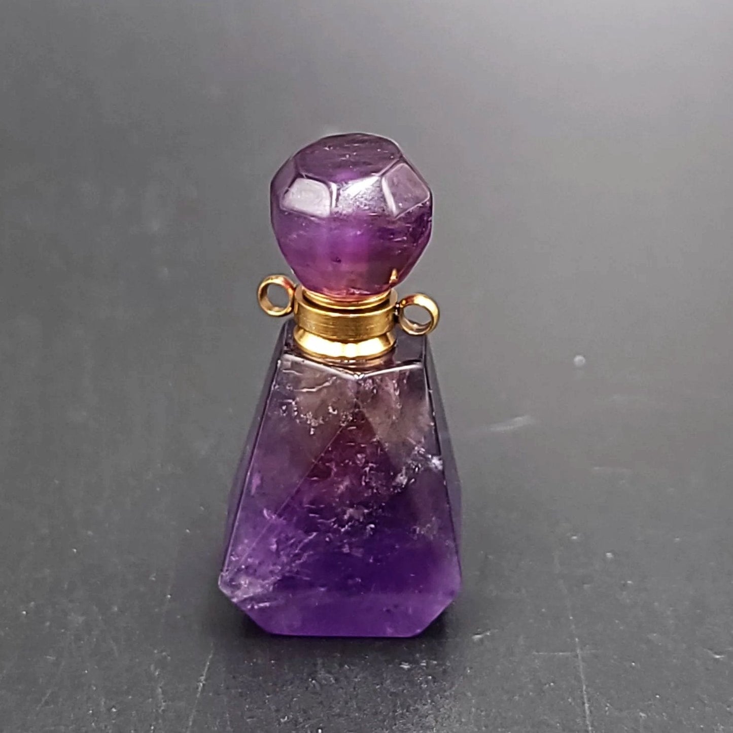 Amethyst Bottle Pendant Sacred Geometry Holder Perfume Oils Incense Ashes