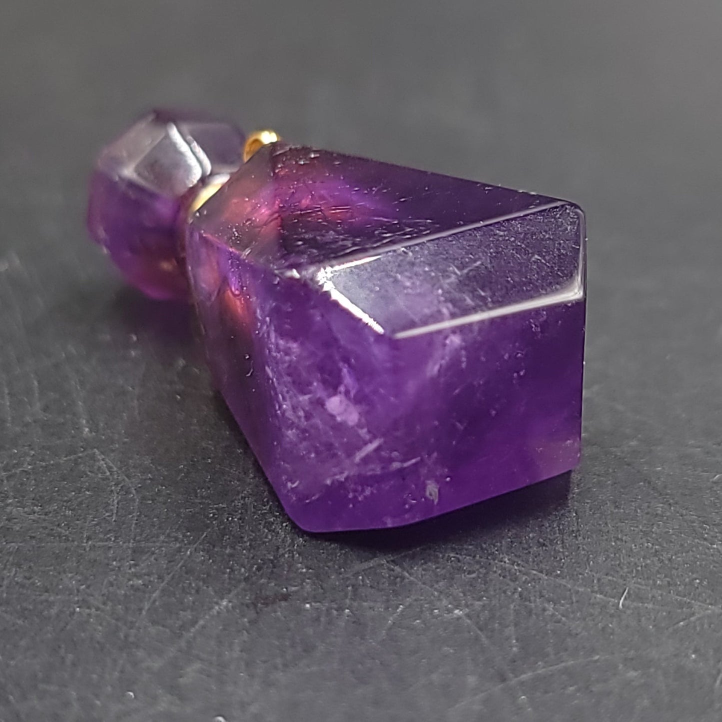 Amethyst Bottle Pendant Sacred Geometry Holder Perfume Oils Incense Ashes