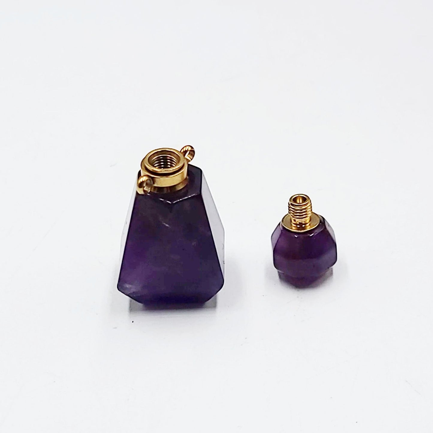 Amethyst Bottle Pendant Sacred Geometry Holder Perfume Oils Incense Ashes