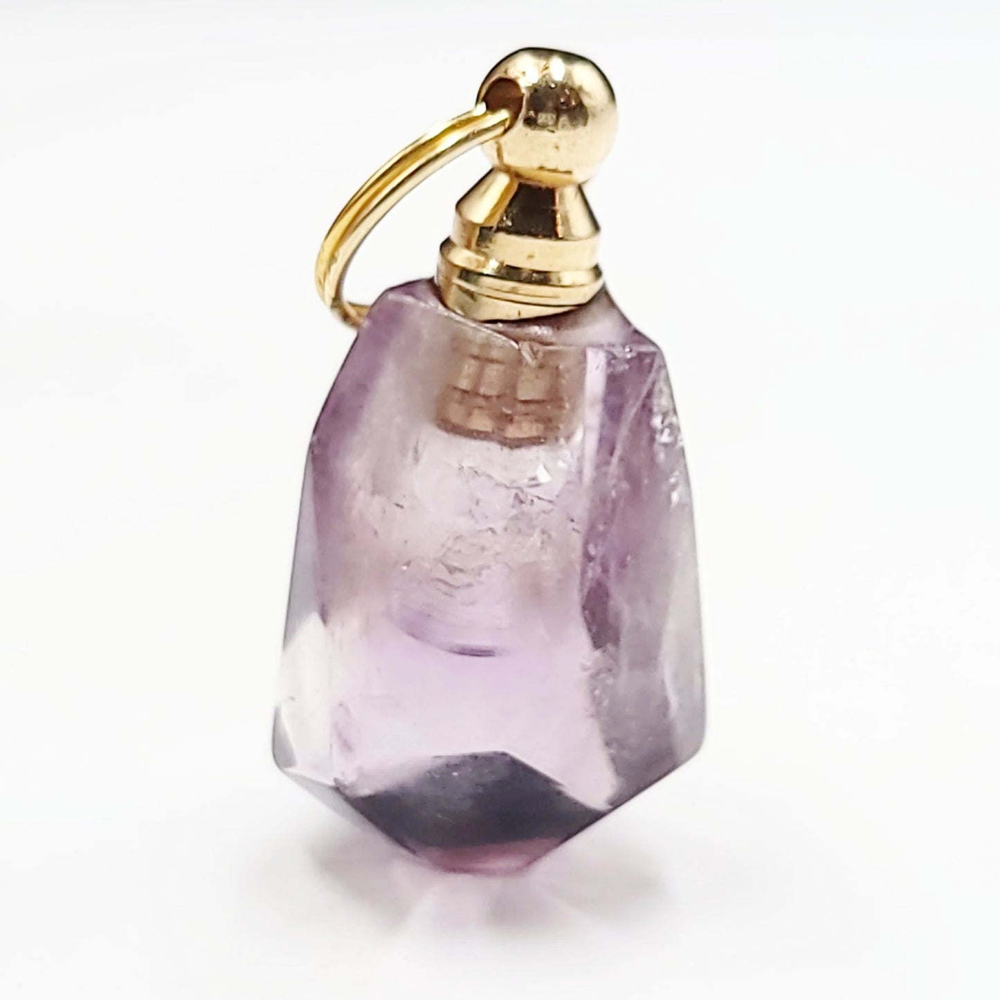 Amethyst Bottle Pendant Sacred Geometry Holder Perfume Oils Incense Ashes - Elevated Metaphysical