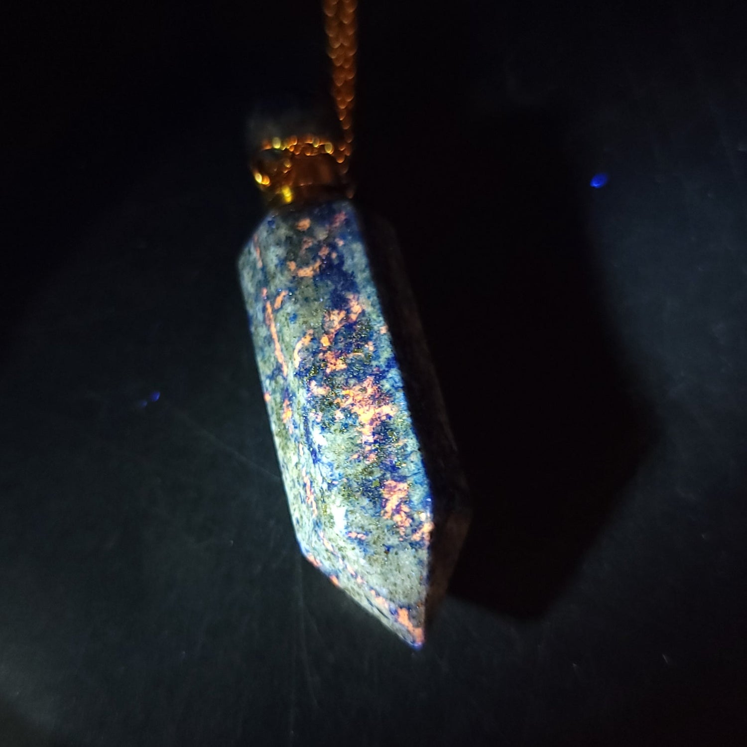 Lapis Lazuli Point Bottle Pendant Necklace Holder Perfume Oils Incense Ashes - Elevated Metaphysical