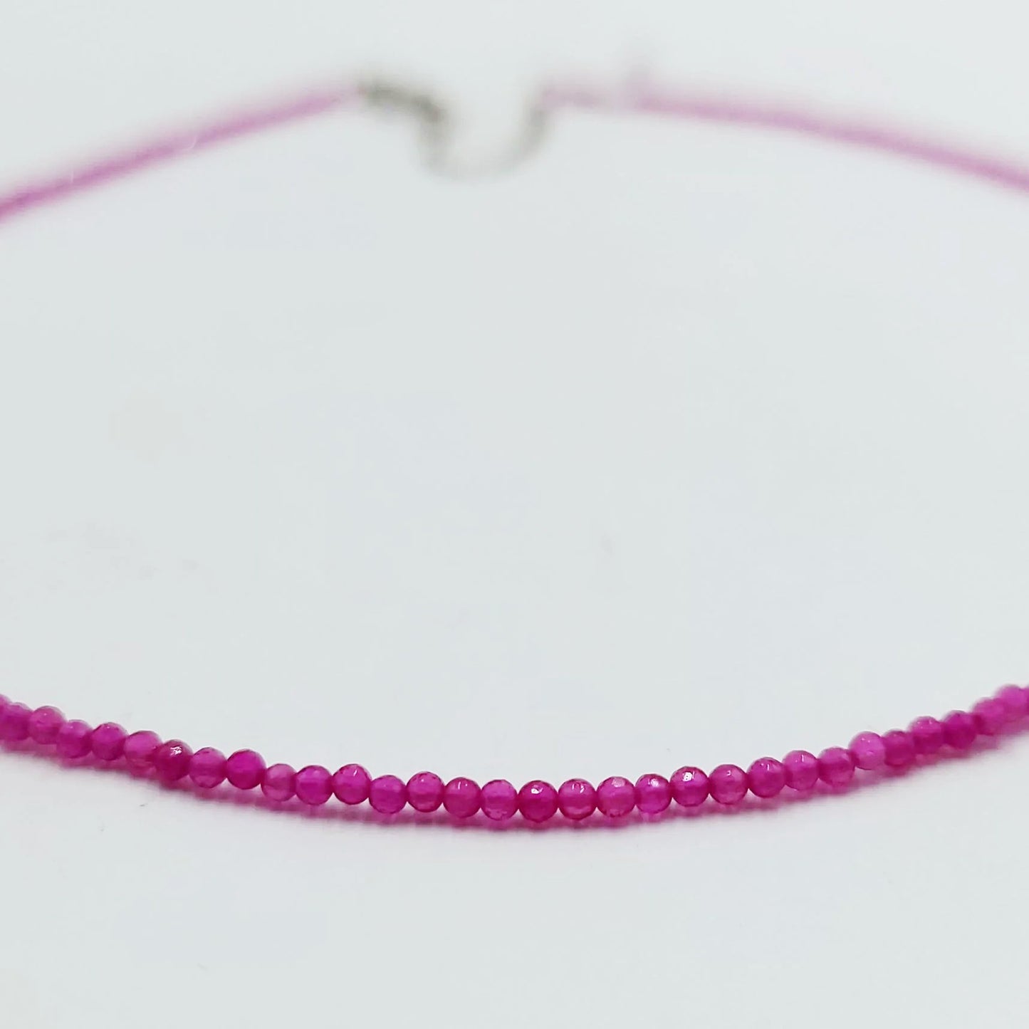 Ruby Necklace 2mm Bead Neck Chain