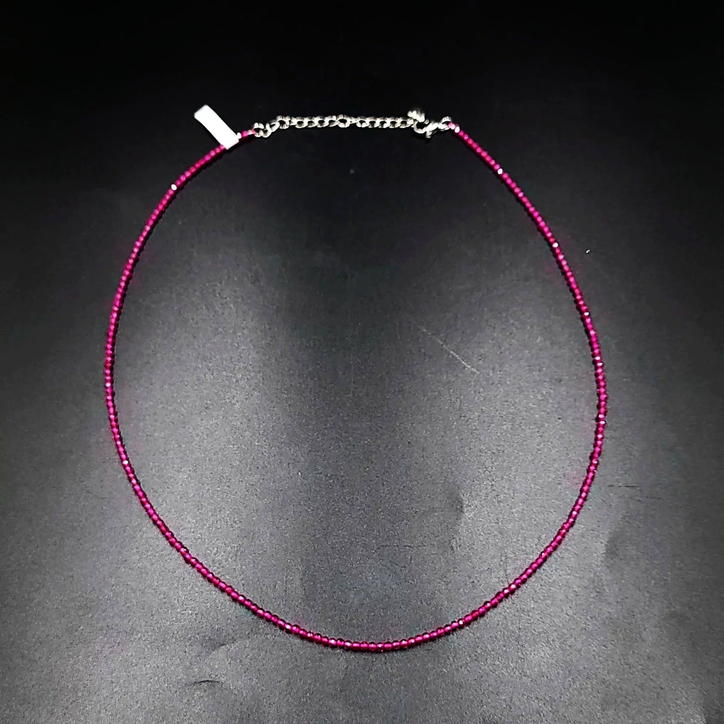 Ruby Necklace 2mm Bead Neck Chain