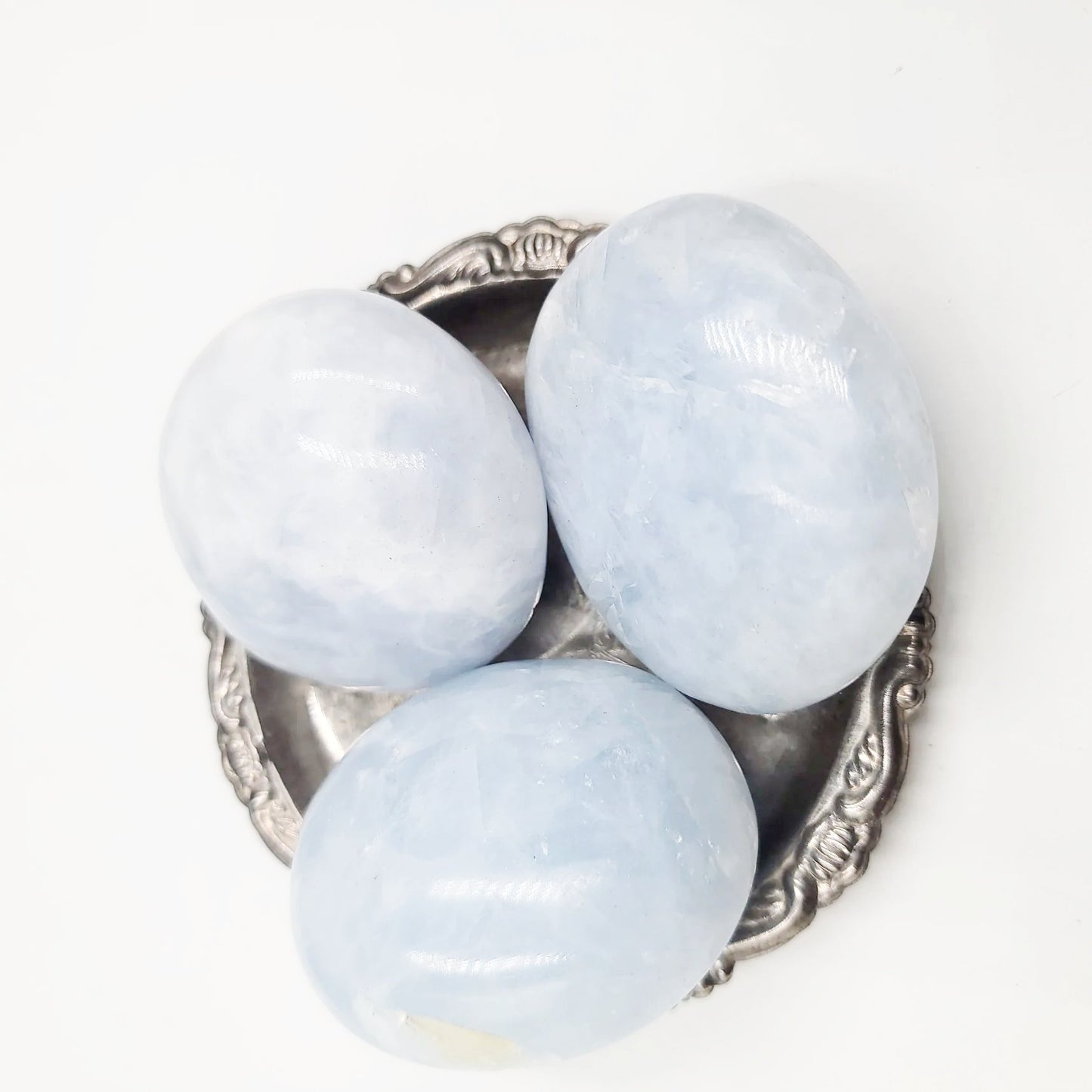 Celestite Palm Stone Gallet - Elevated Metaphysical