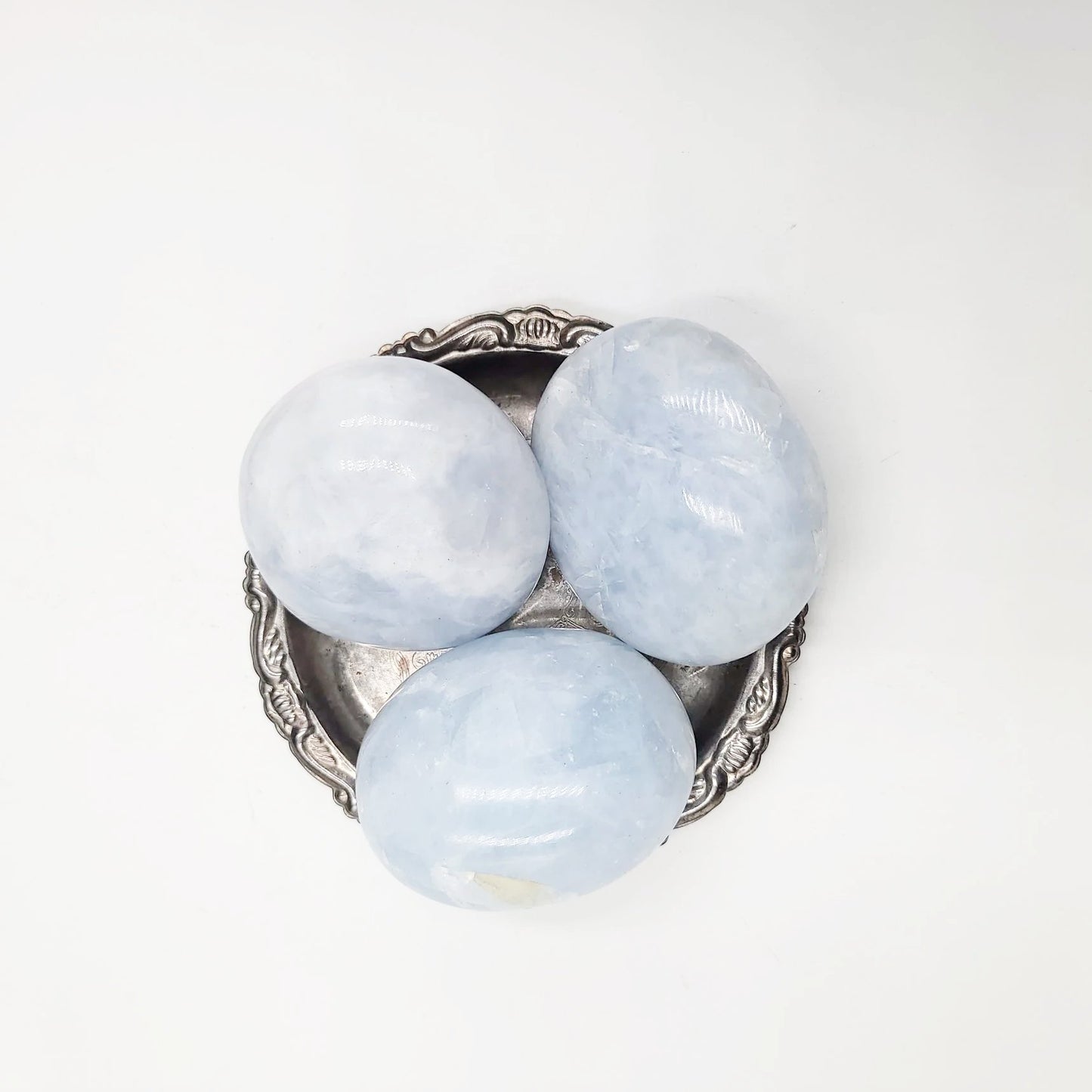 Celestite Palm Stone Gallet - Elevated Metaphysical
