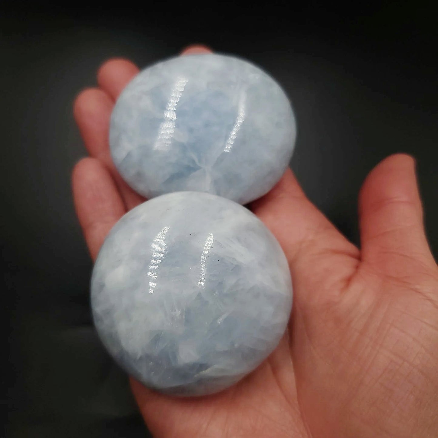 Celestite Palm Stone Gallet - Elevated Metaphysical