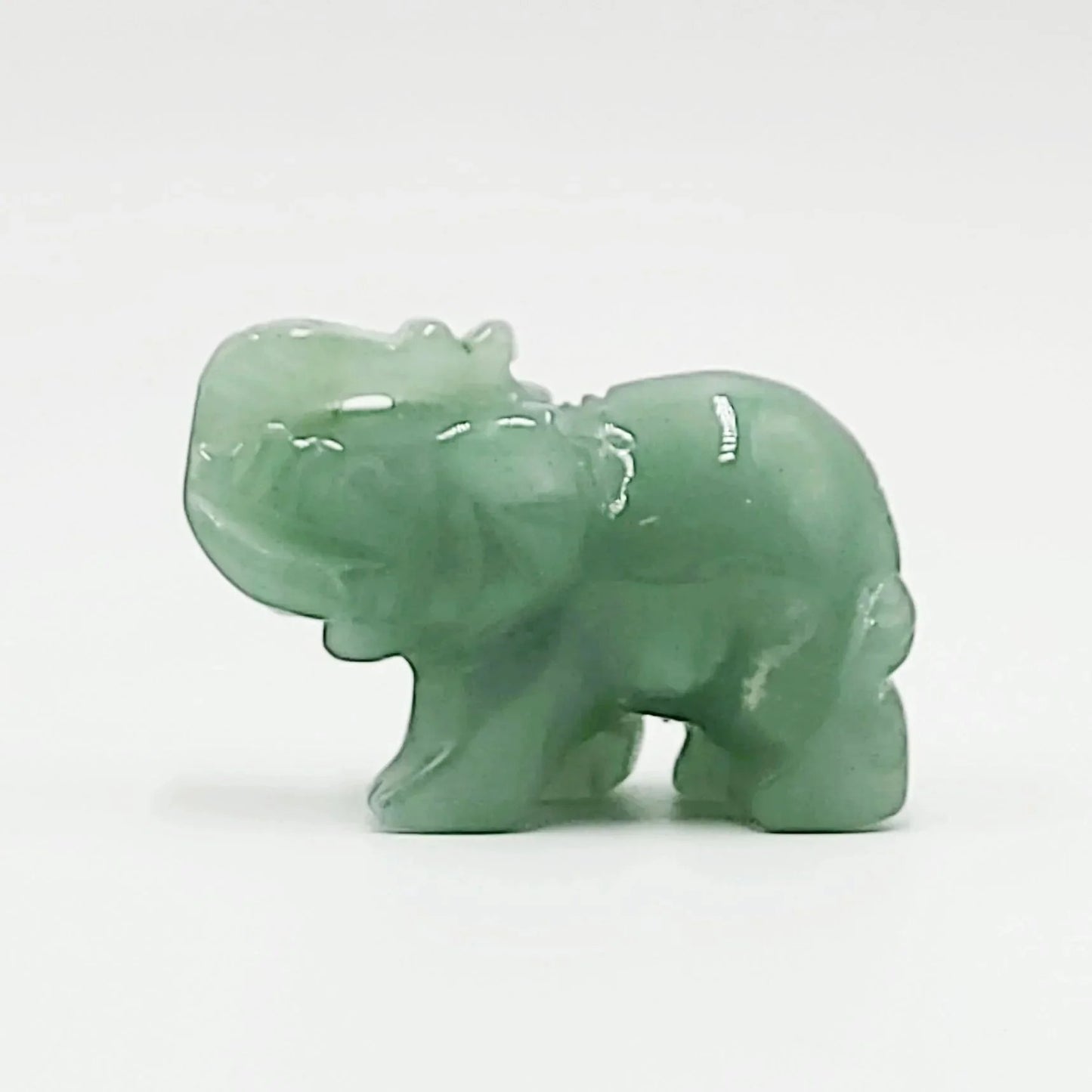 Green Aventurine Elephant Figurine 2" 50mm - Elevated Metaphysical