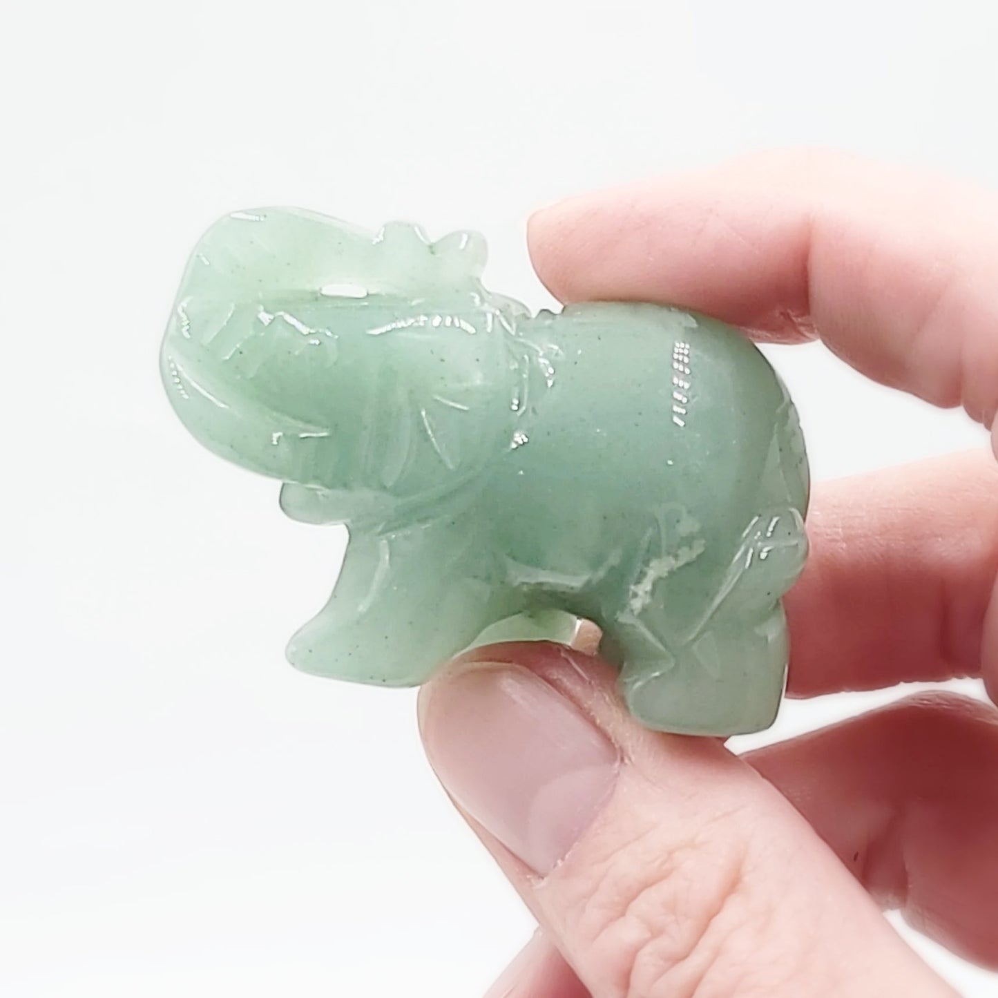 Green Aventurine Elephant Figurine 2" 50mm - Elevated Metaphysical