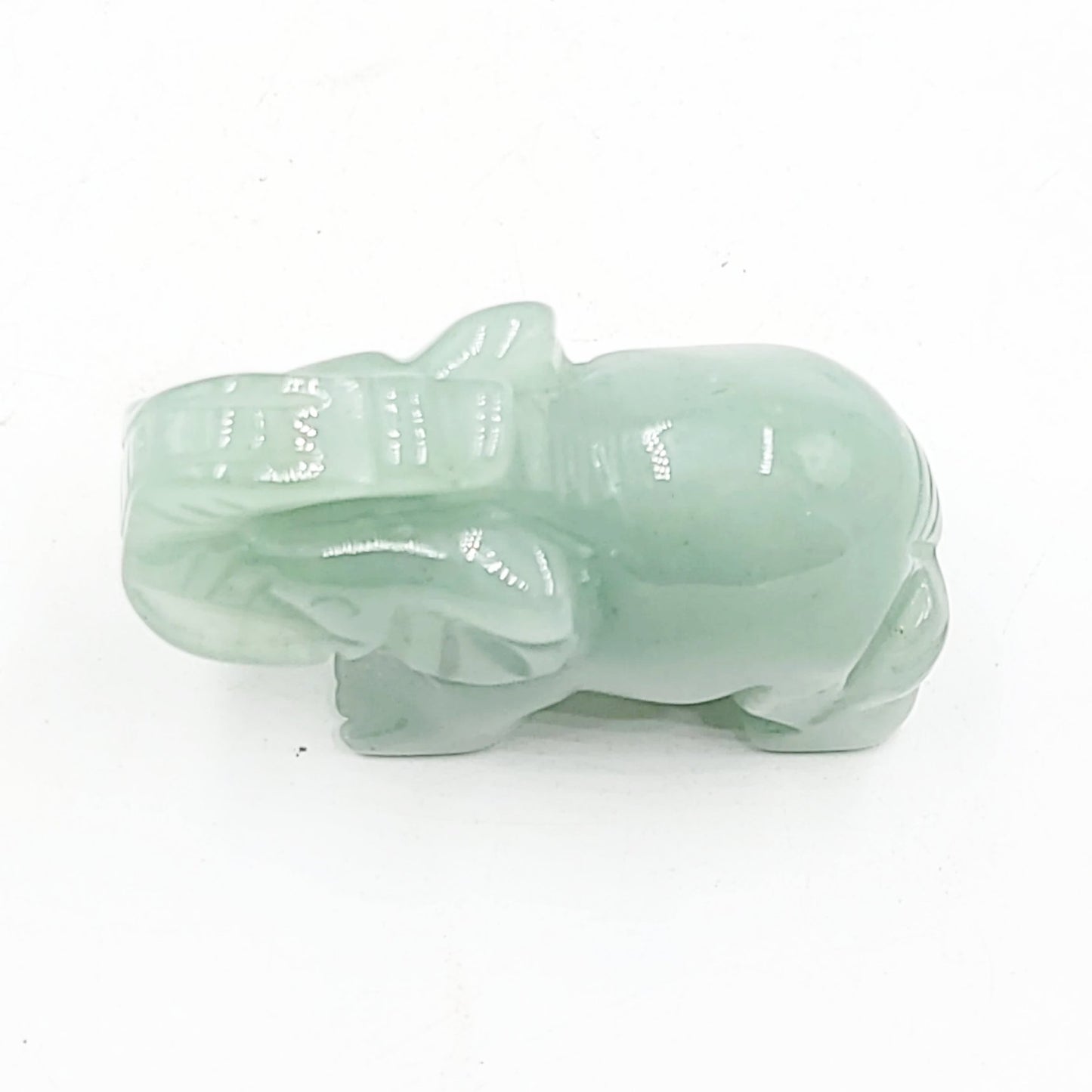 Green Aventurine Elephant Figurine 2" 50mm - Elevated Metaphysical