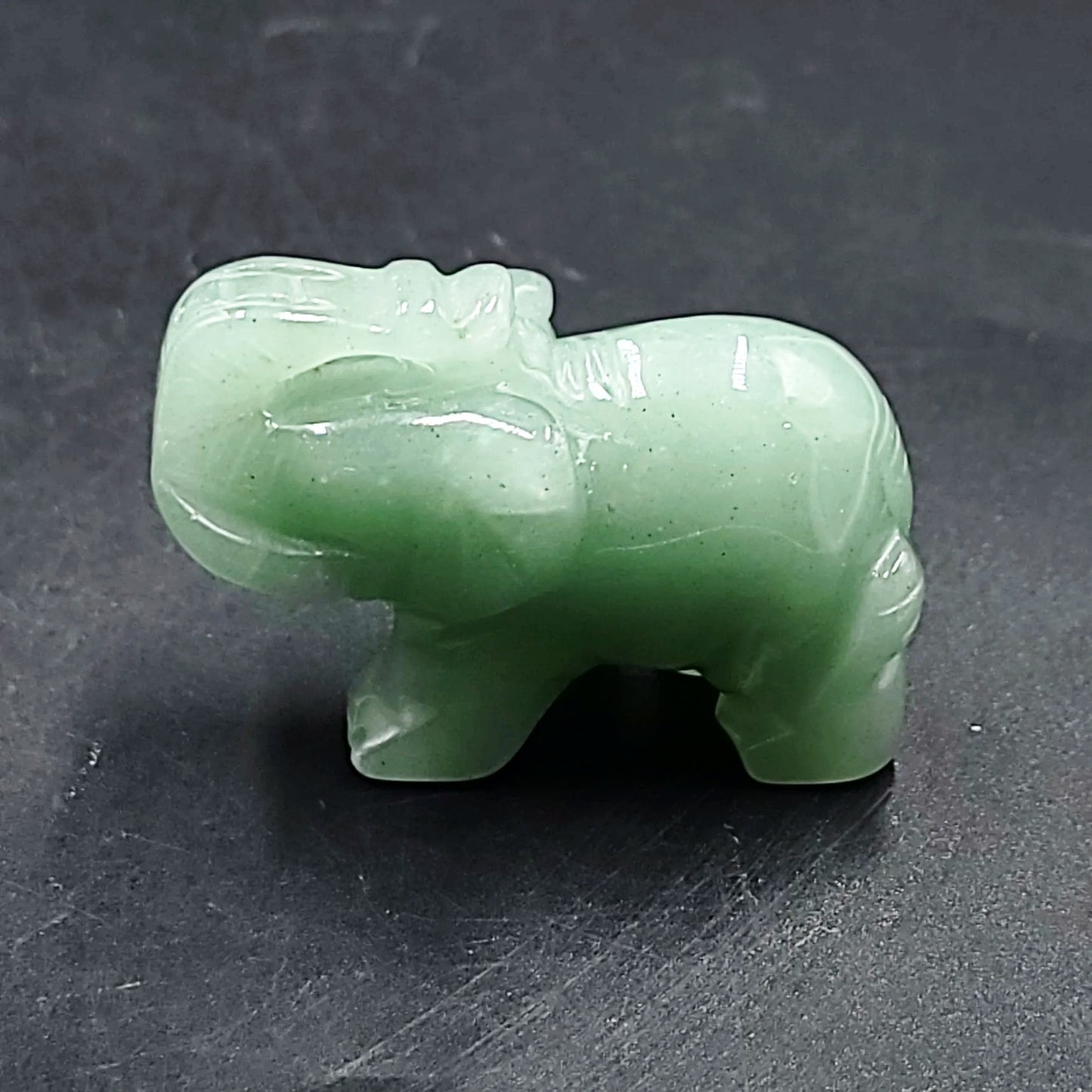 Green Aventurine Elephant Figurine 2" 50mm - Elevated Metaphysical
