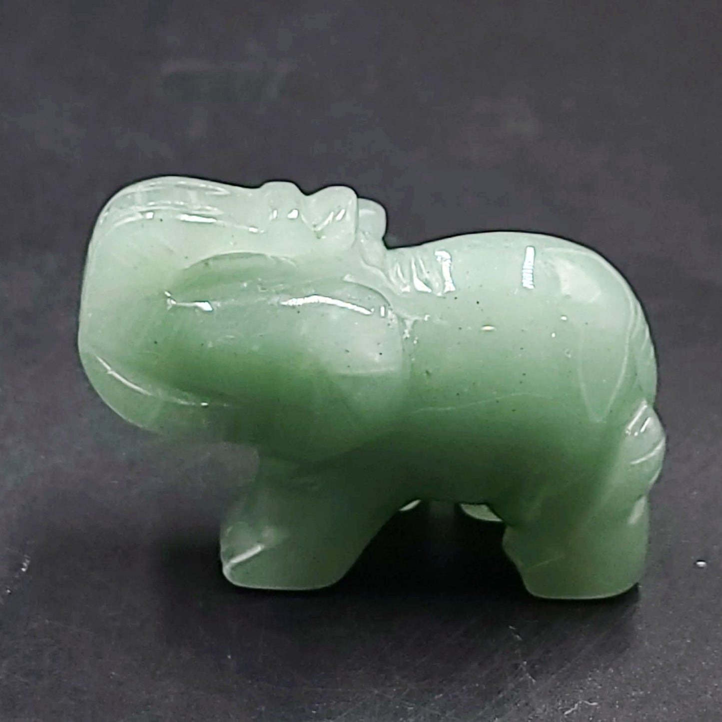 Green Aventurine Elephant Figurine 2" 50mm - Elevated Metaphysical