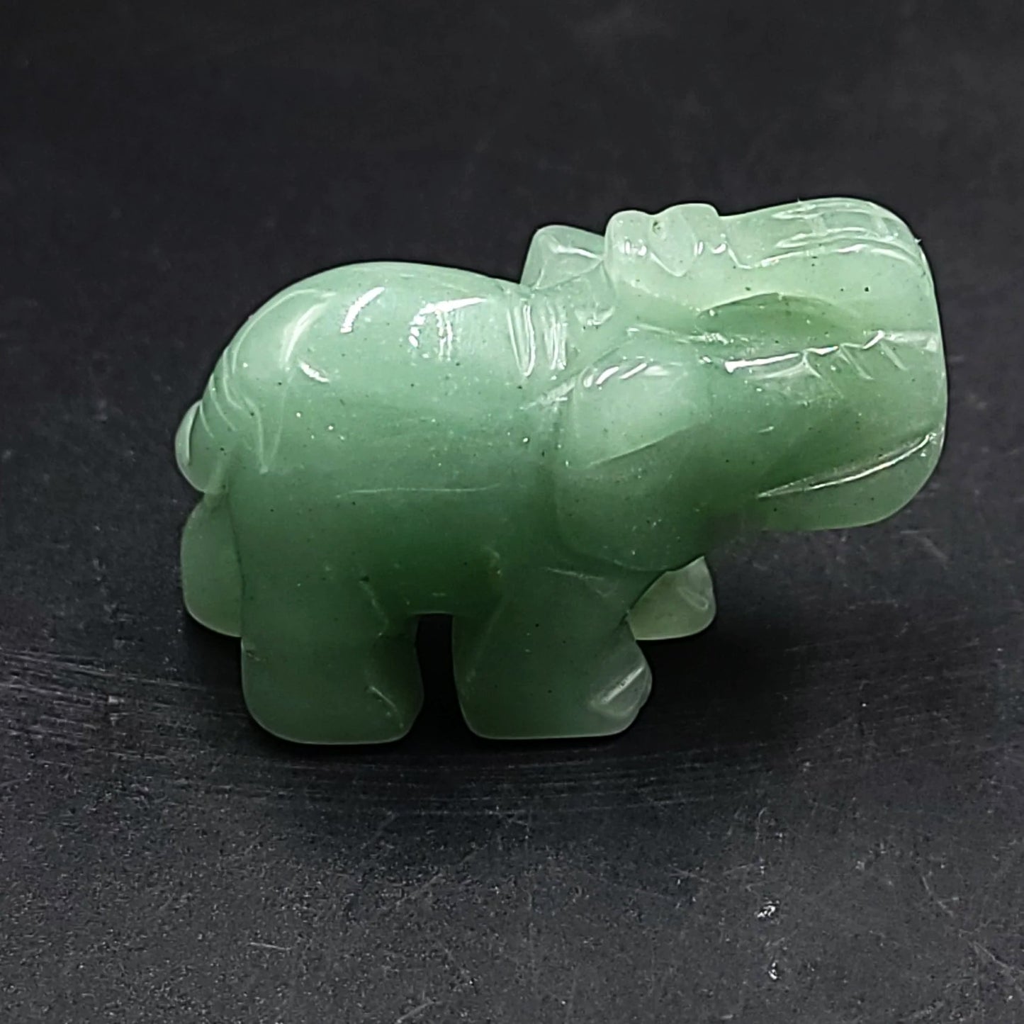 Green Aventurine Elephant Figurine 2" 50mm - Elevated Metaphysical