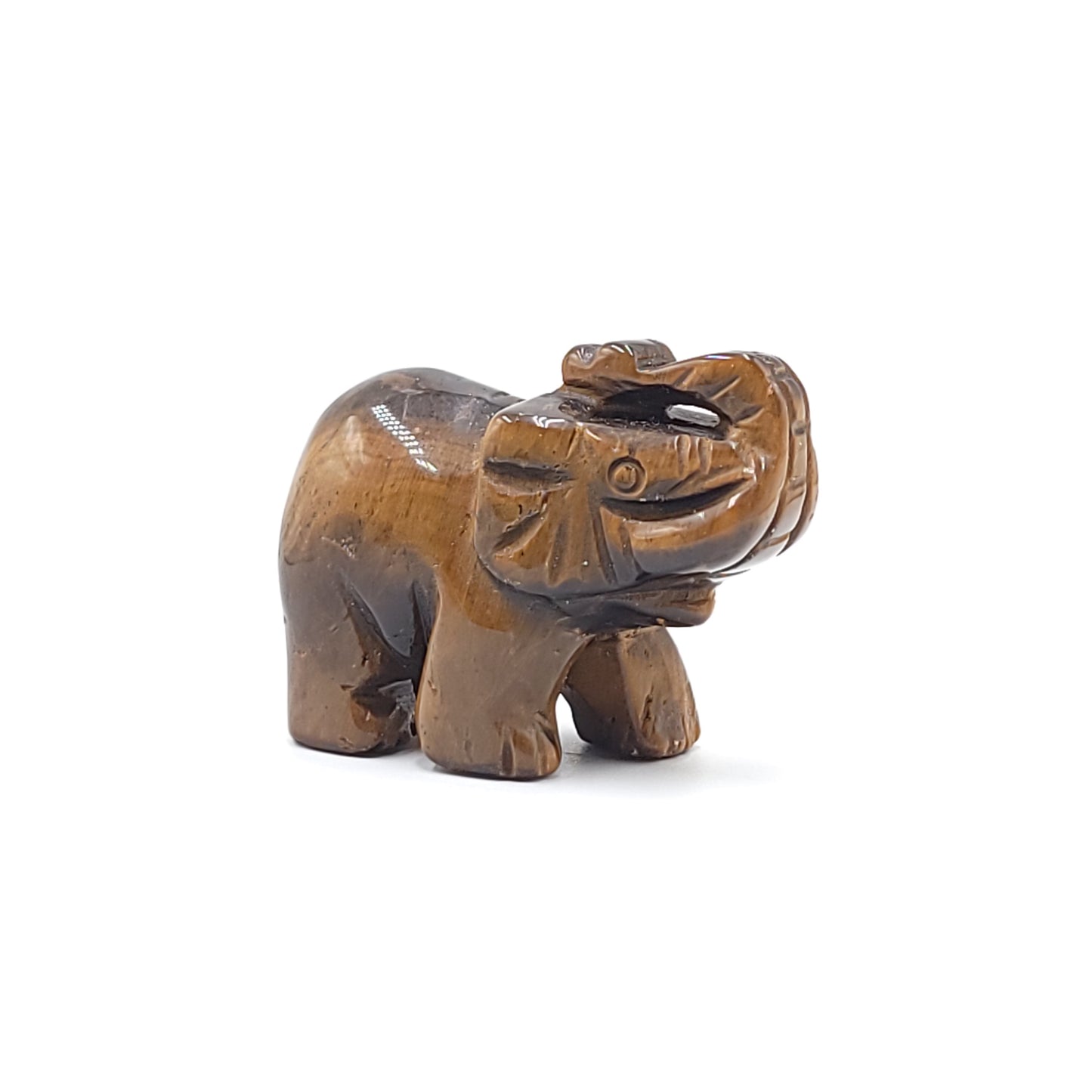 Tiger Eye Elephant Figurine 2" 50mm