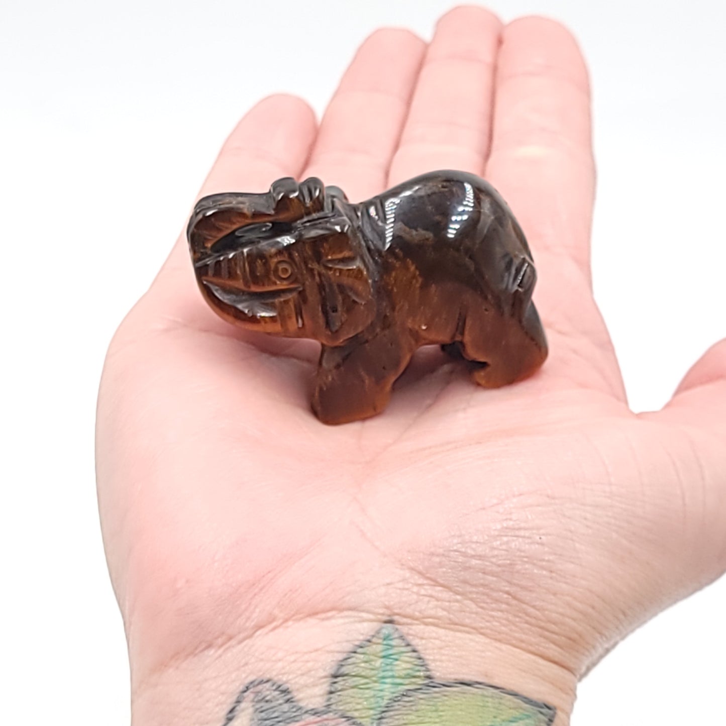 Tiger Eye Elephant Figurine 2" 50mm