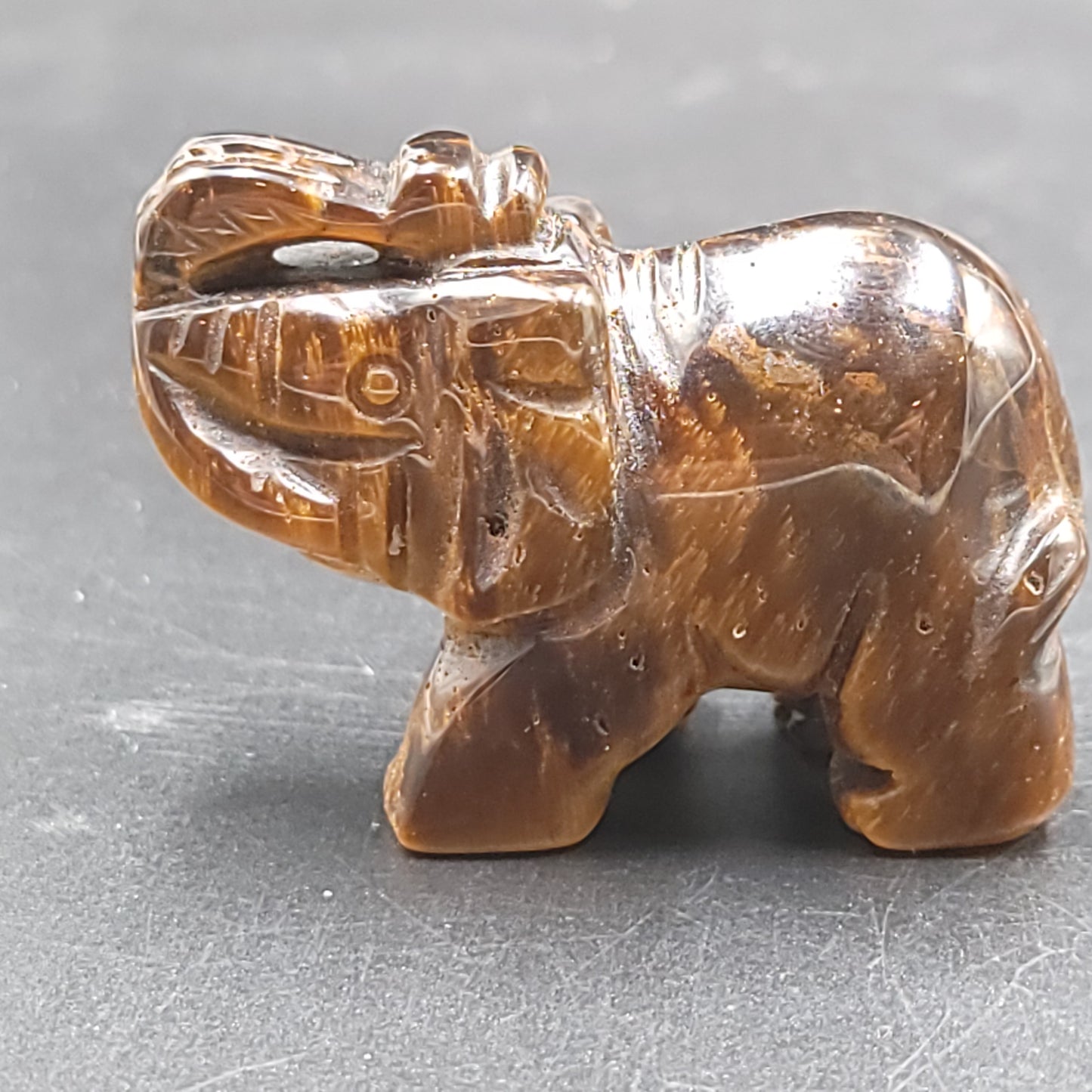 Tiger Eye Elephant Figurine 2" 50mm