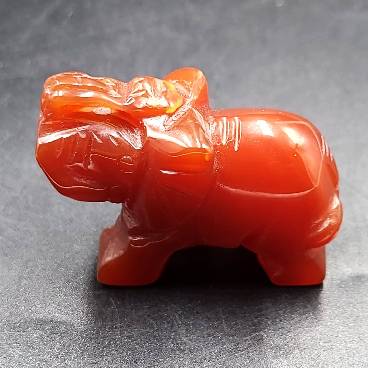 Carnelian Elephant Figurine 2" 50mm - Elevated Metaphysical