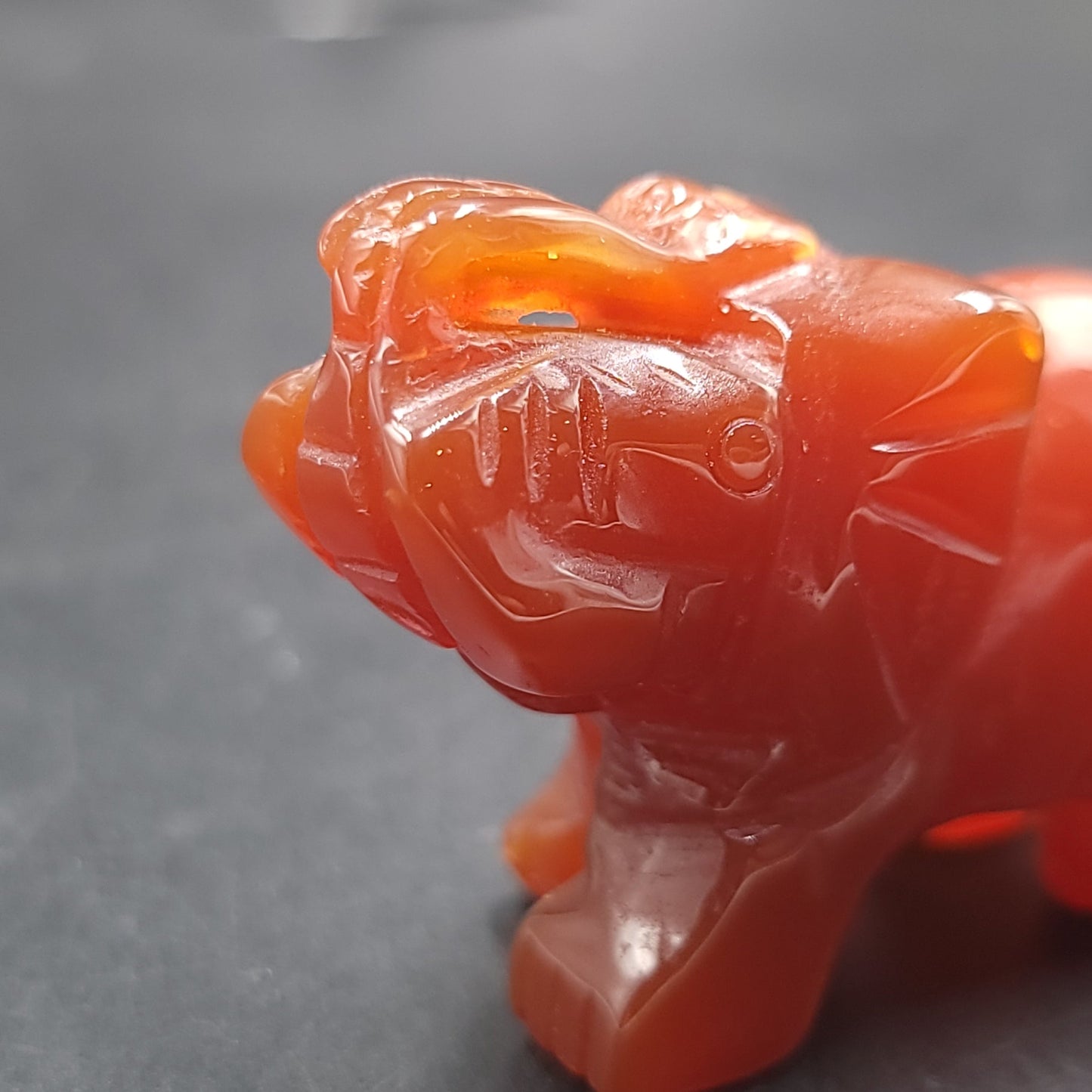 Carnelian Elephant Figurine 2" 50mm - Elevated Metaphysical
