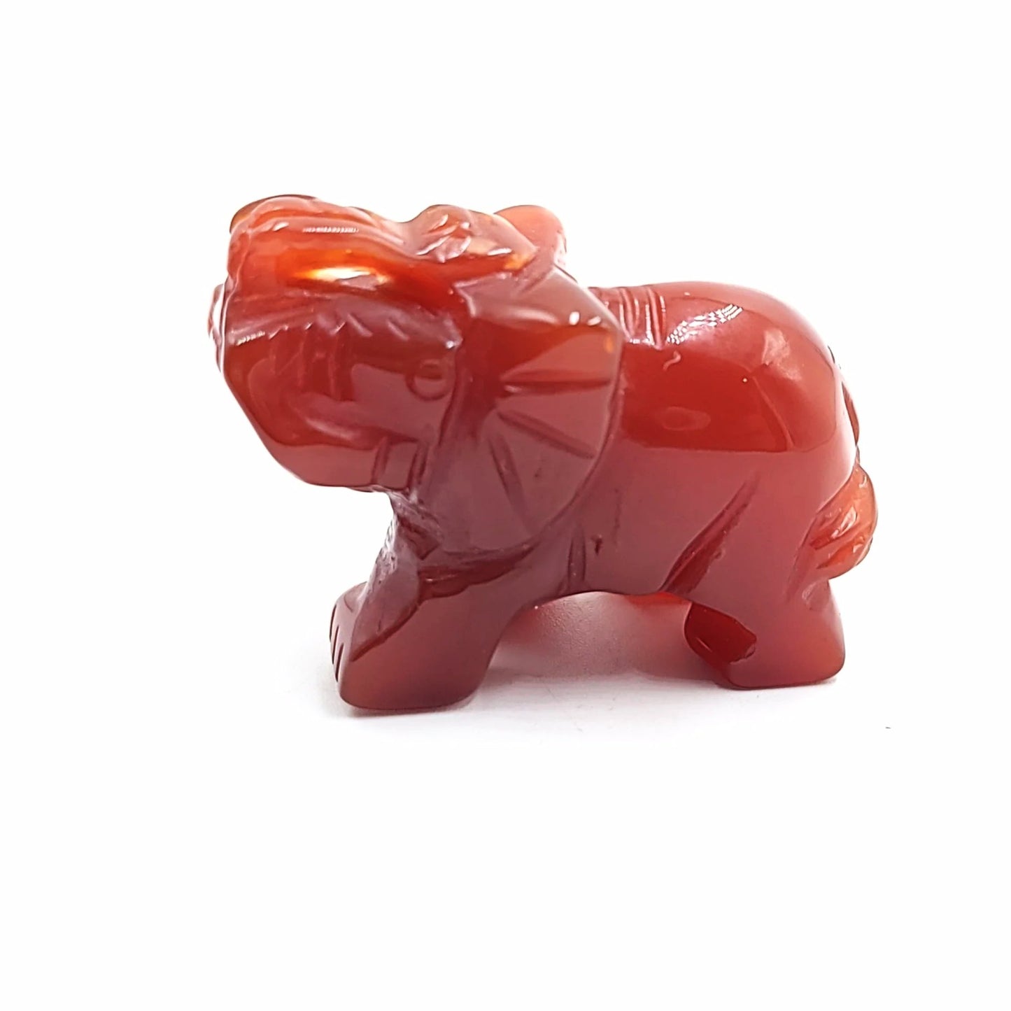 Carnelian Elephant Figurine 2" 50mm - Elevated Metaphysical