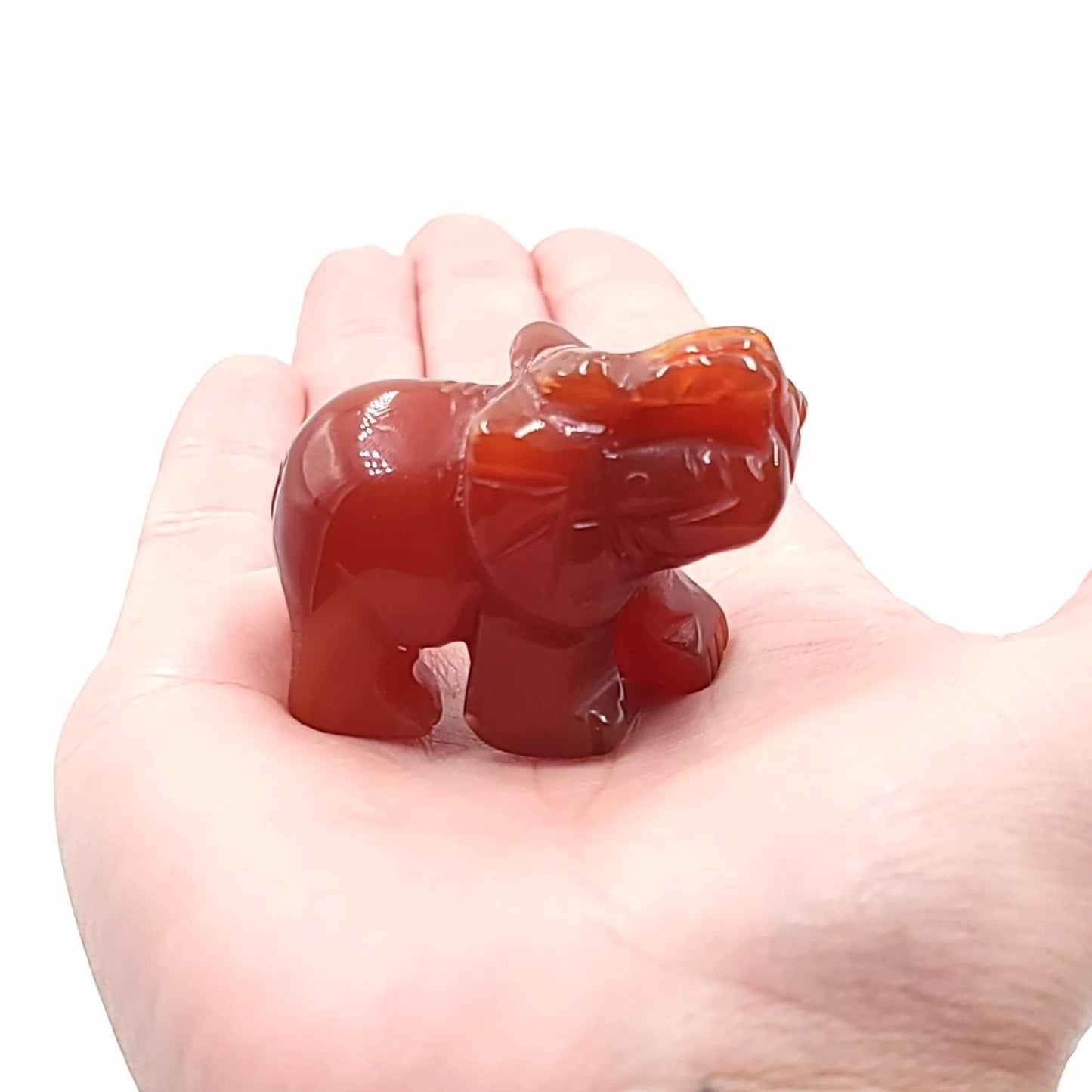 Carnelian Elephant Figurine 2" 50mm - Elevated Metaphysical