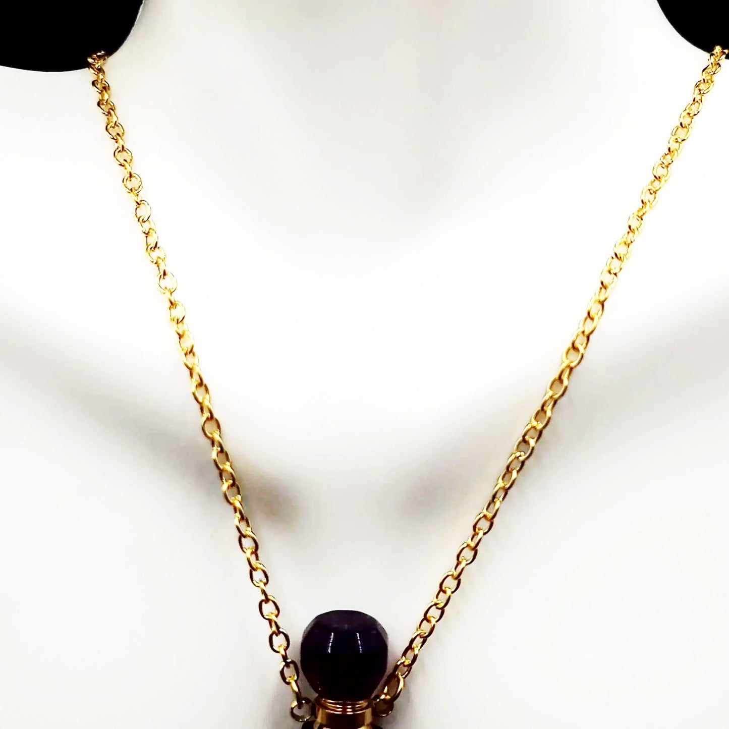 Amethyst Bottle Pendant Sacred Geometry Holder Perfume Oils Incense Ashes