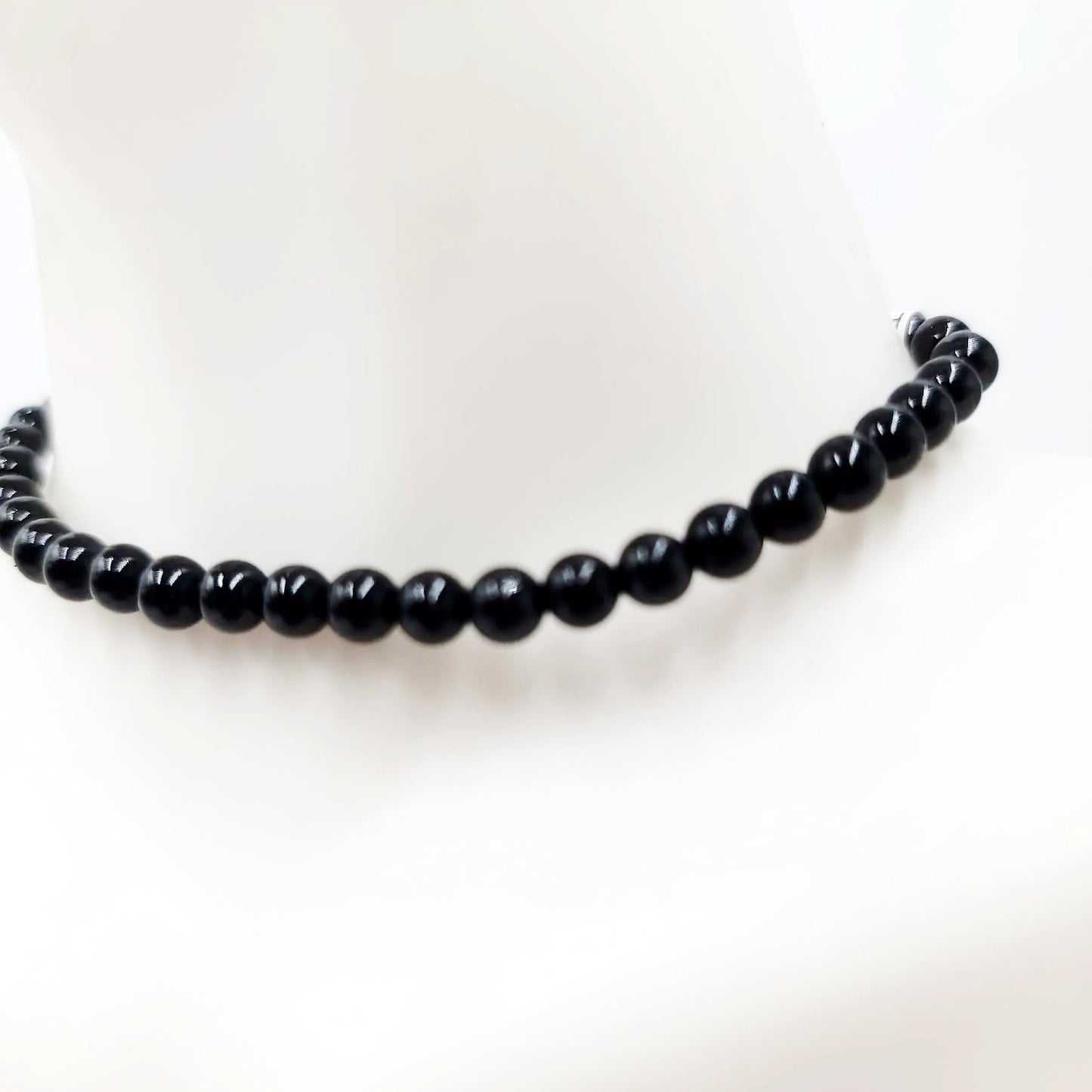 Black Tourmaline Bead Bracelet 4mm