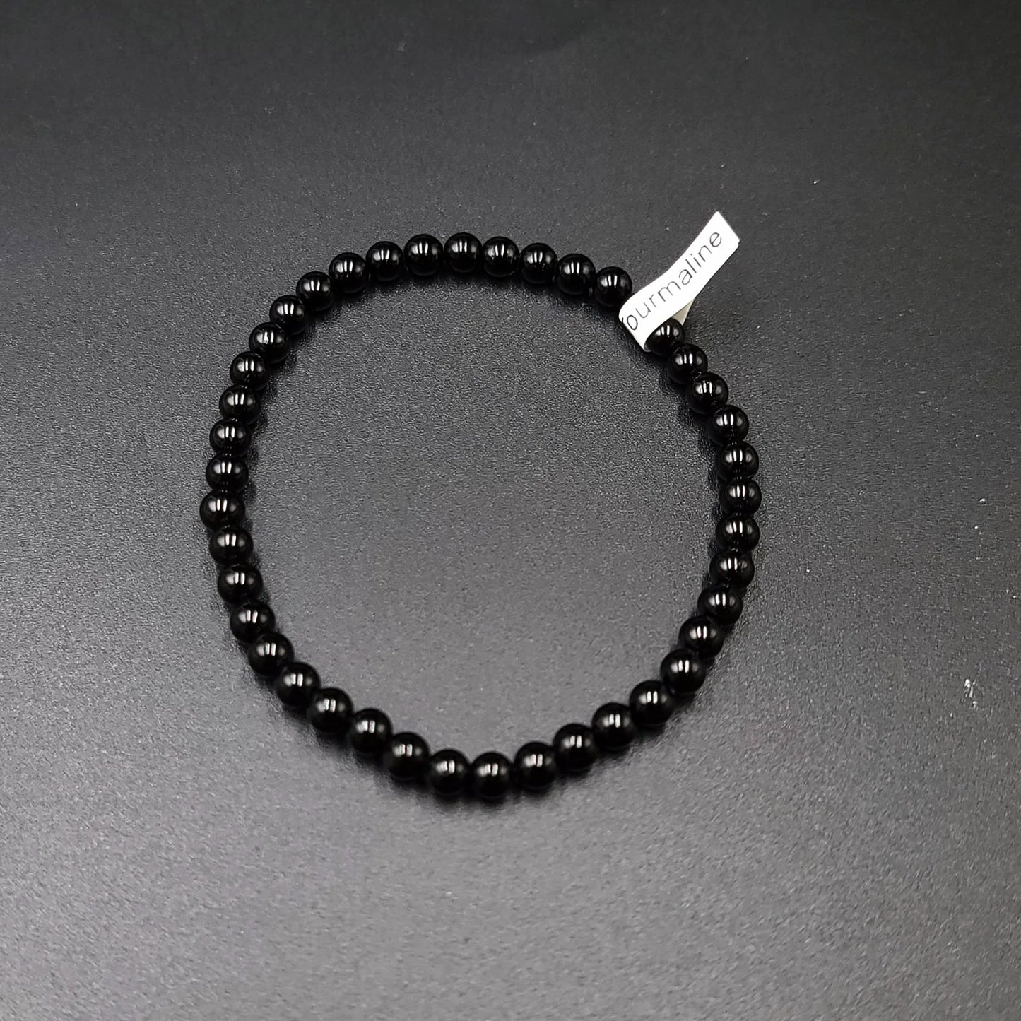 Black Tourmaline Bead Bracelet 4mm