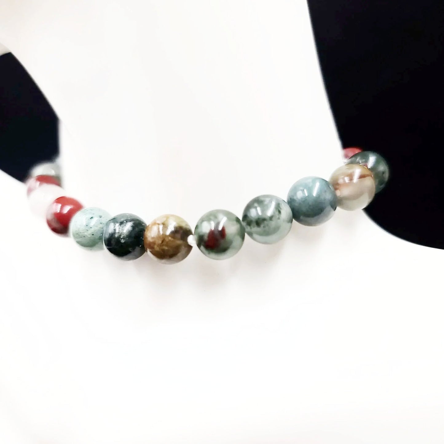 African Bloodstone Bead Bracelet 8mm - Elevated Metaphysical