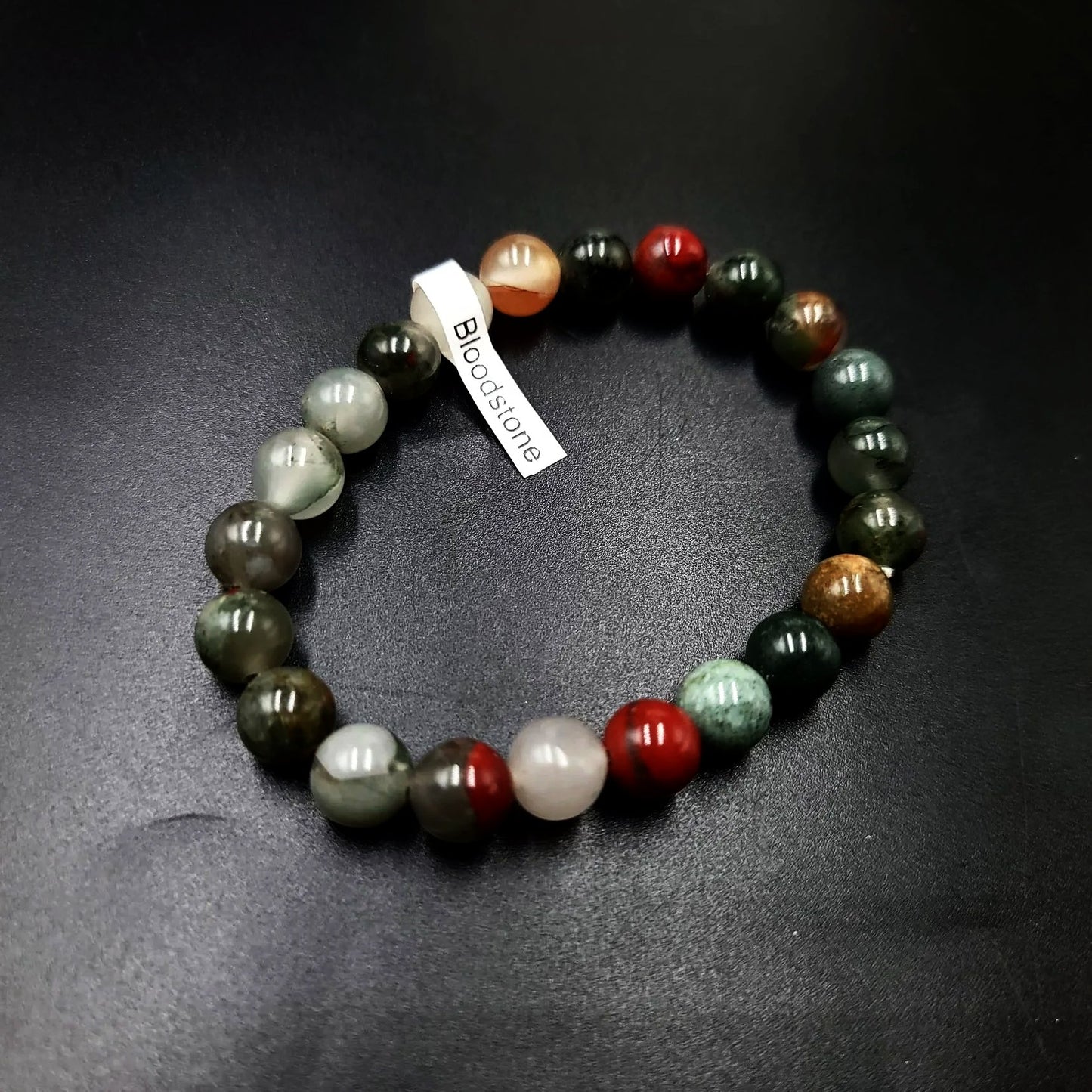 African Bloodstone Bead Bracelet 8mm - Elevated Metaphysical