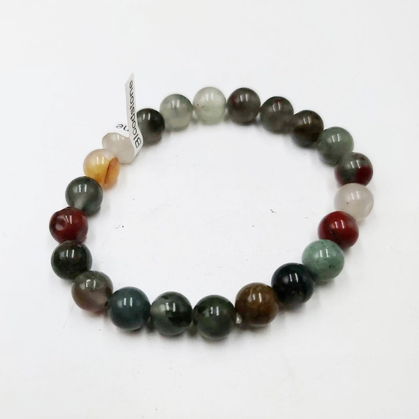 African Bloodstone Bead Bracelet 8mm - Elevated Metaphysical