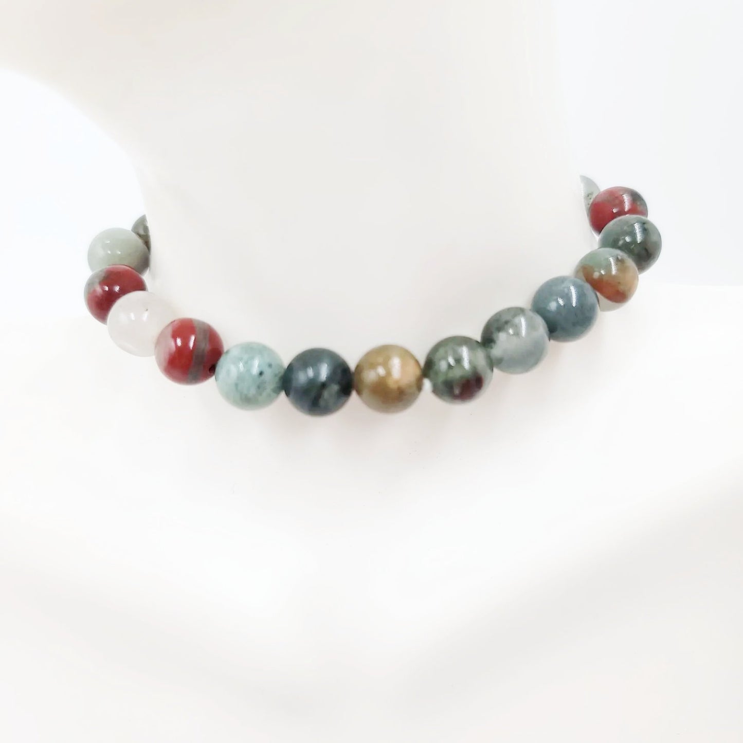African Bloodstone Bead Bracelet 8mm - Elevated Metaphysical
