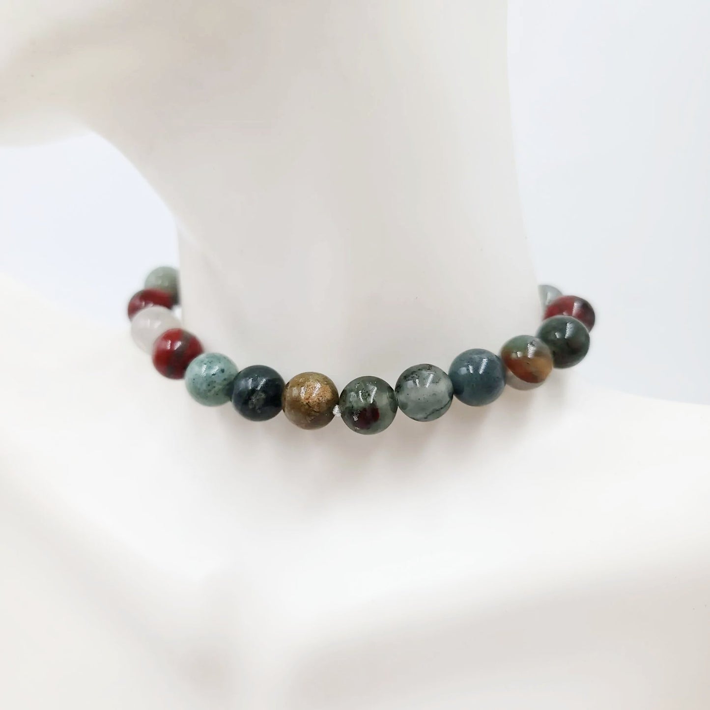 African Bloodstone Bead Bracelet 8mm - Elevated Metaphysical