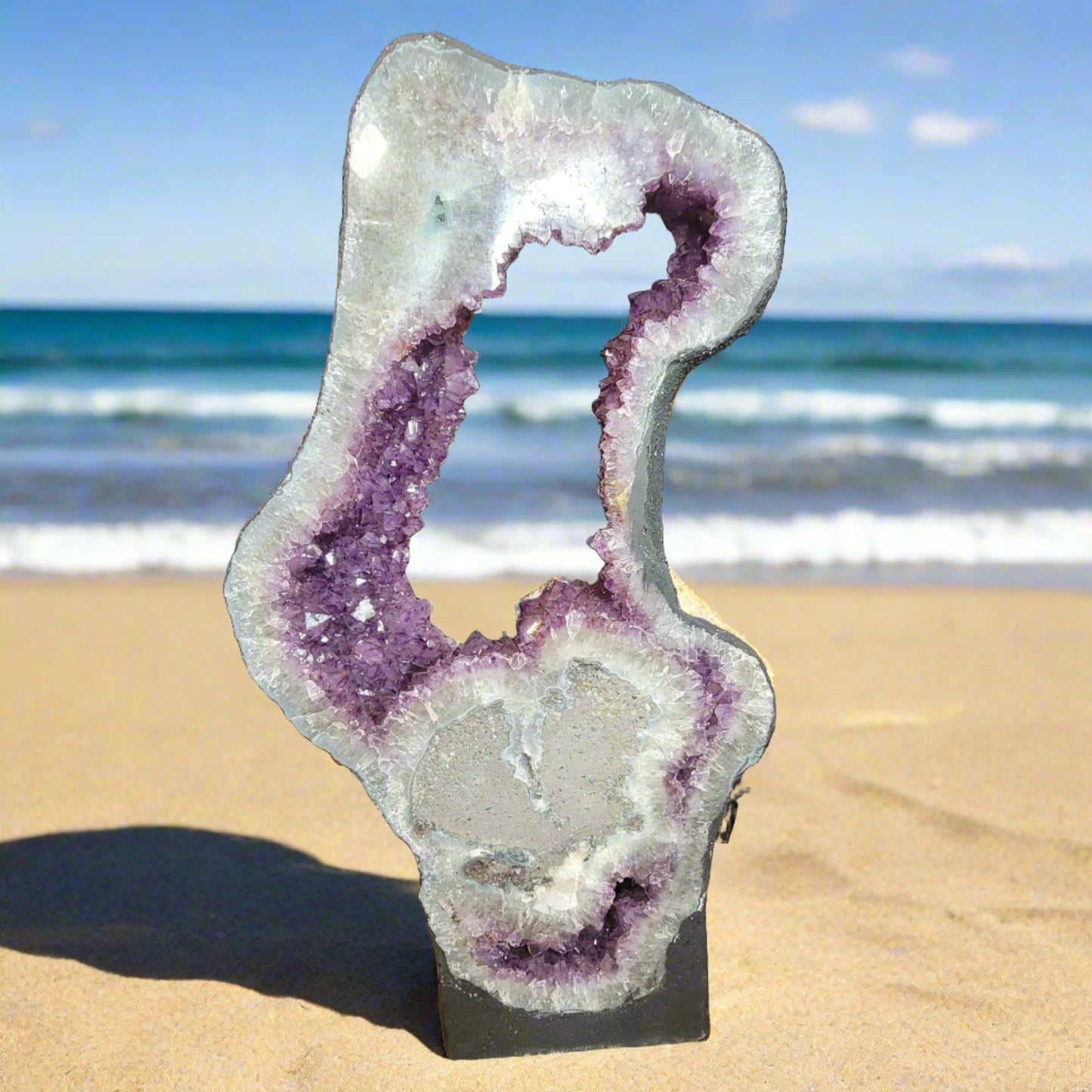 Amethyst Portal Window Amethyst Geode Polished 30" 76cm 16.3lbs 7.4kg
