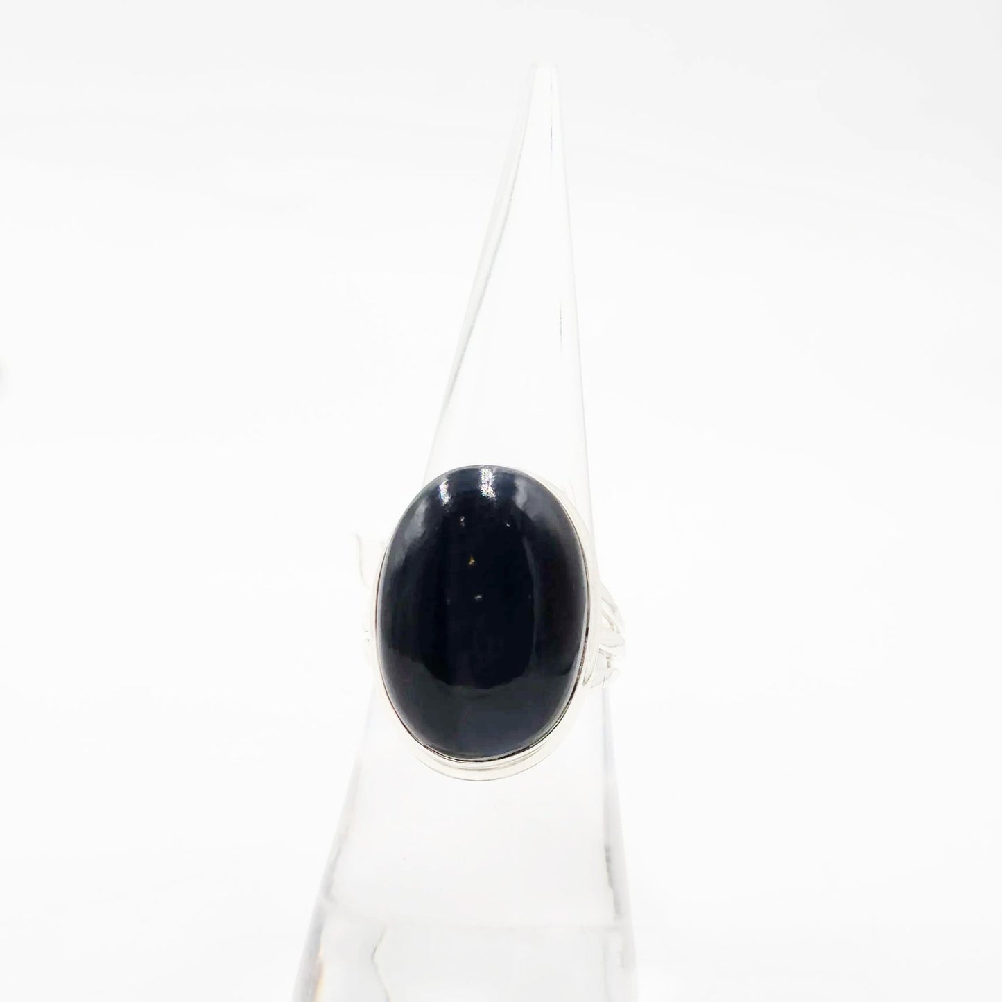 Blue Tiger Eye Ring Sterling Silver Size 7 Solitaire - Elevated Metaphysical