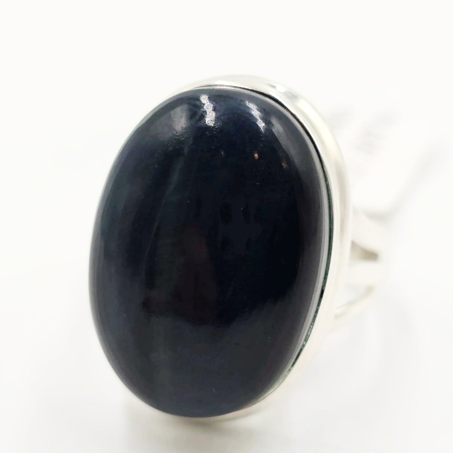 Blue Tiger Eye Ring Sterling Silver Size 7 Solitaire - Elevated Metaphysical