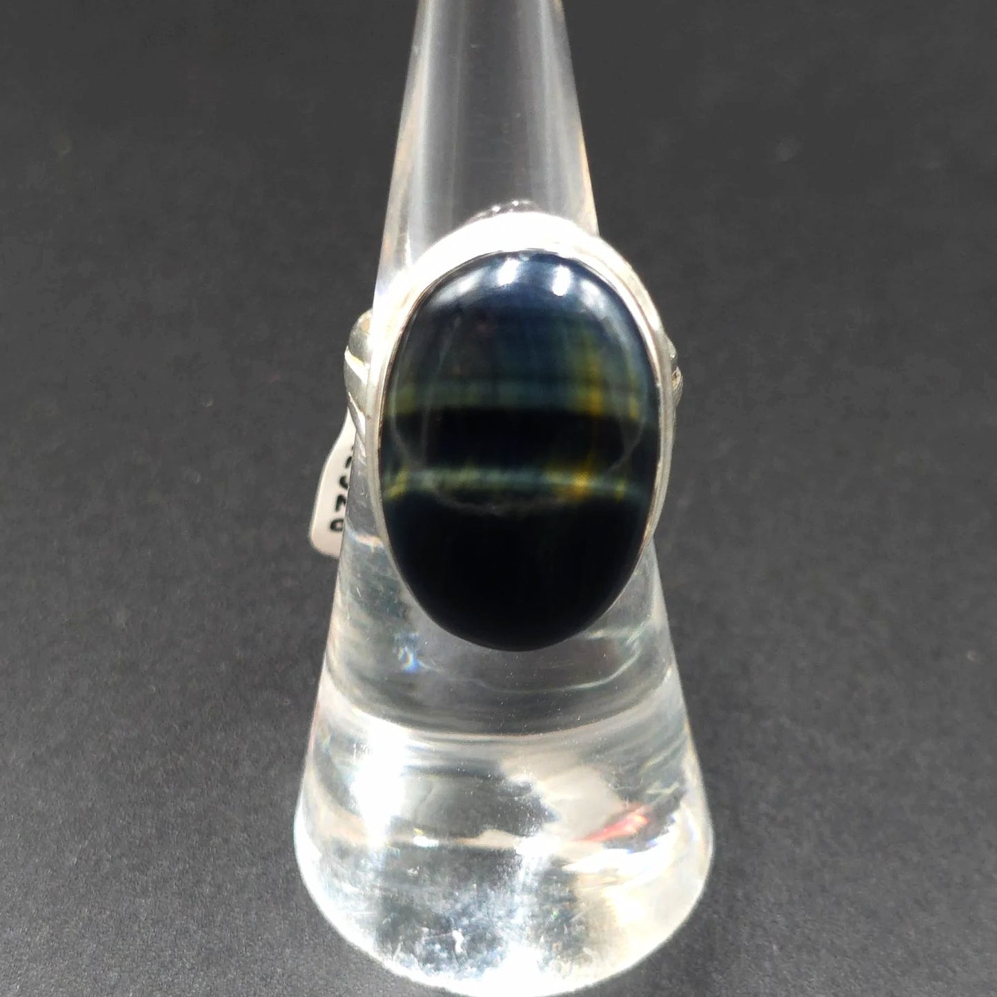 Blue Tiger Eye Ring Sterling Silver Size 6 Solitaire - Elevated Metaphysical