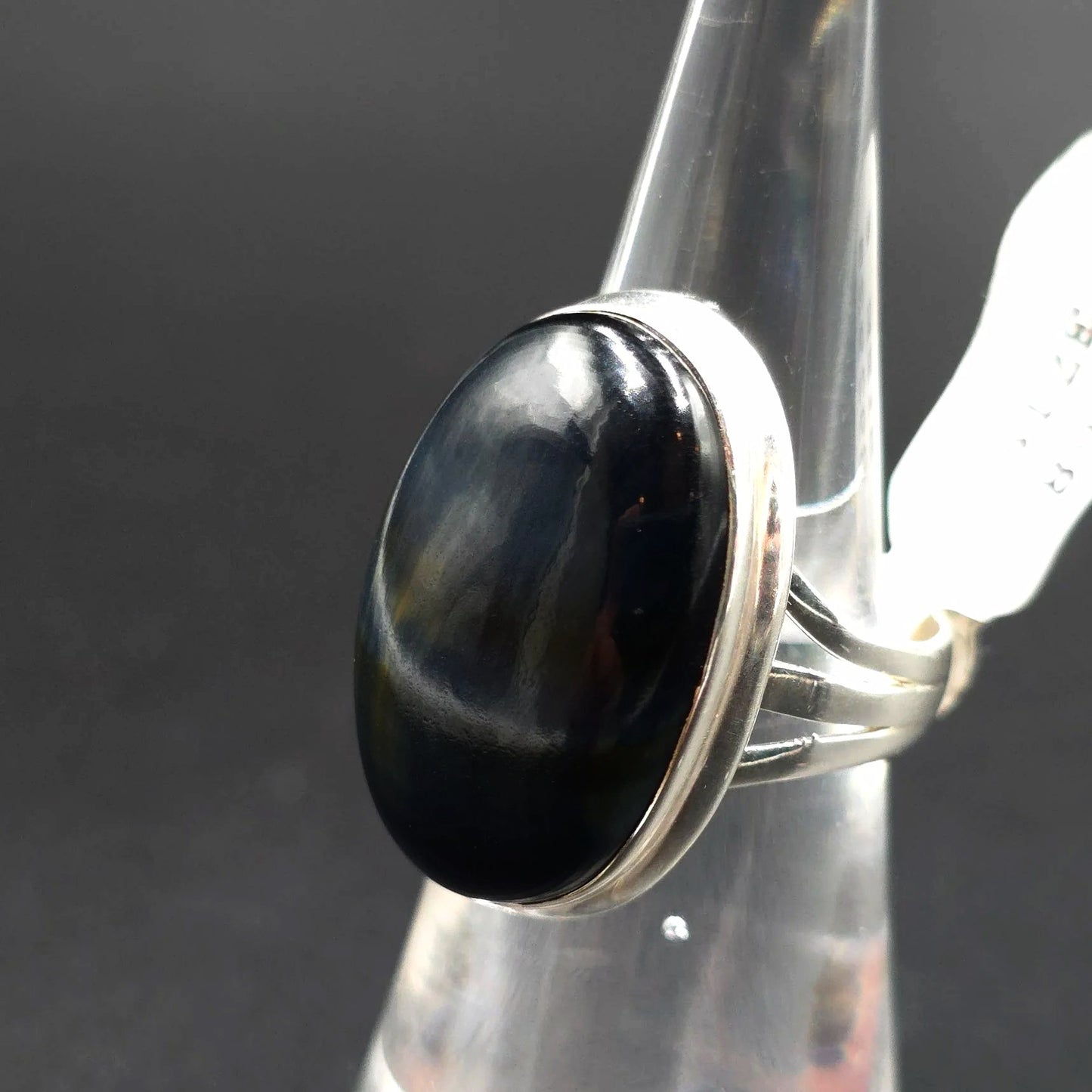 Blue Tiger Eye Ring Sterling Silver Size 6 Solitaire - Elevated Metaphysical