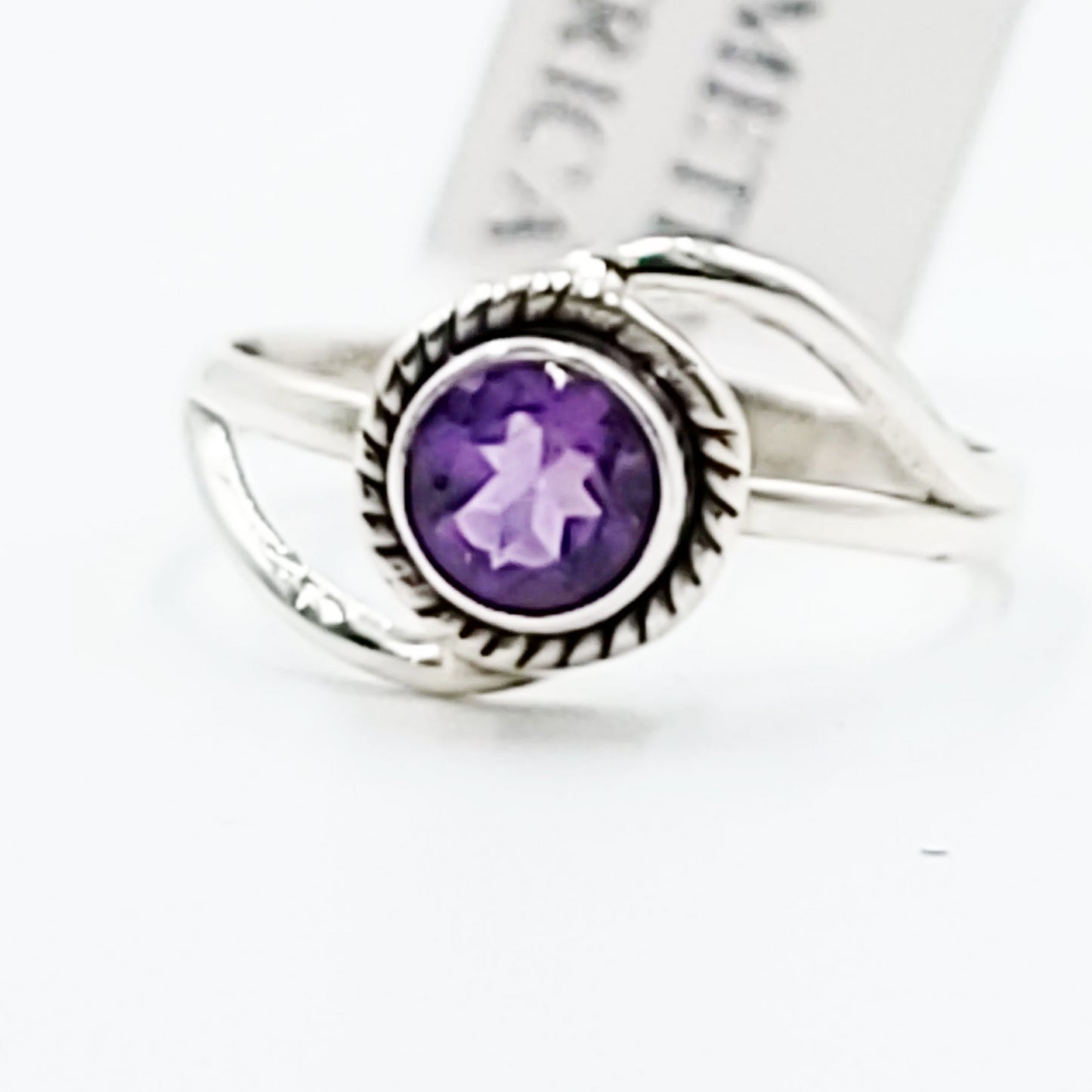Amethyst Infinity Ring Sterling Silver Size 5