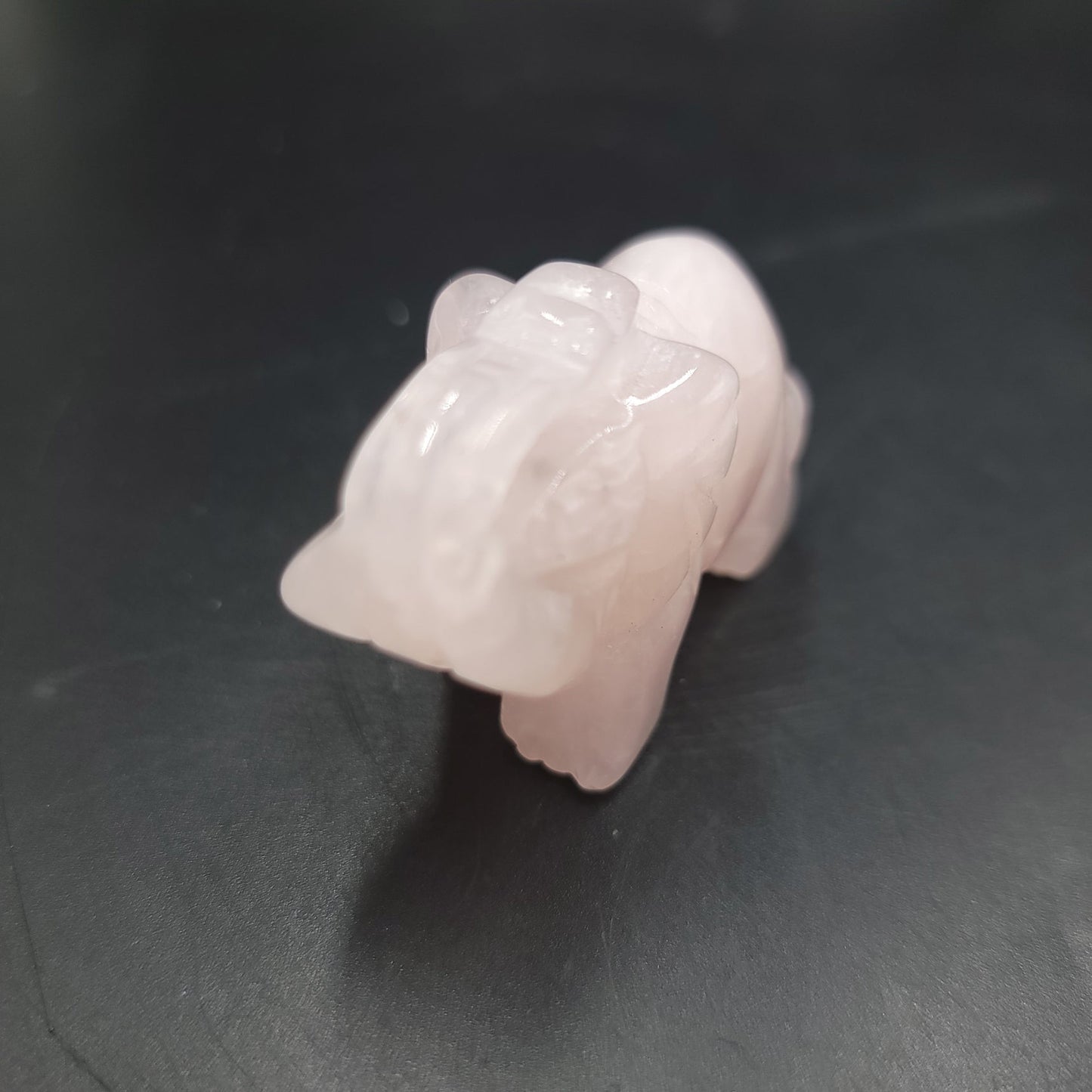 Rose Quartz Elephant Figurine 2" 50mm - Elevated Metaphysical