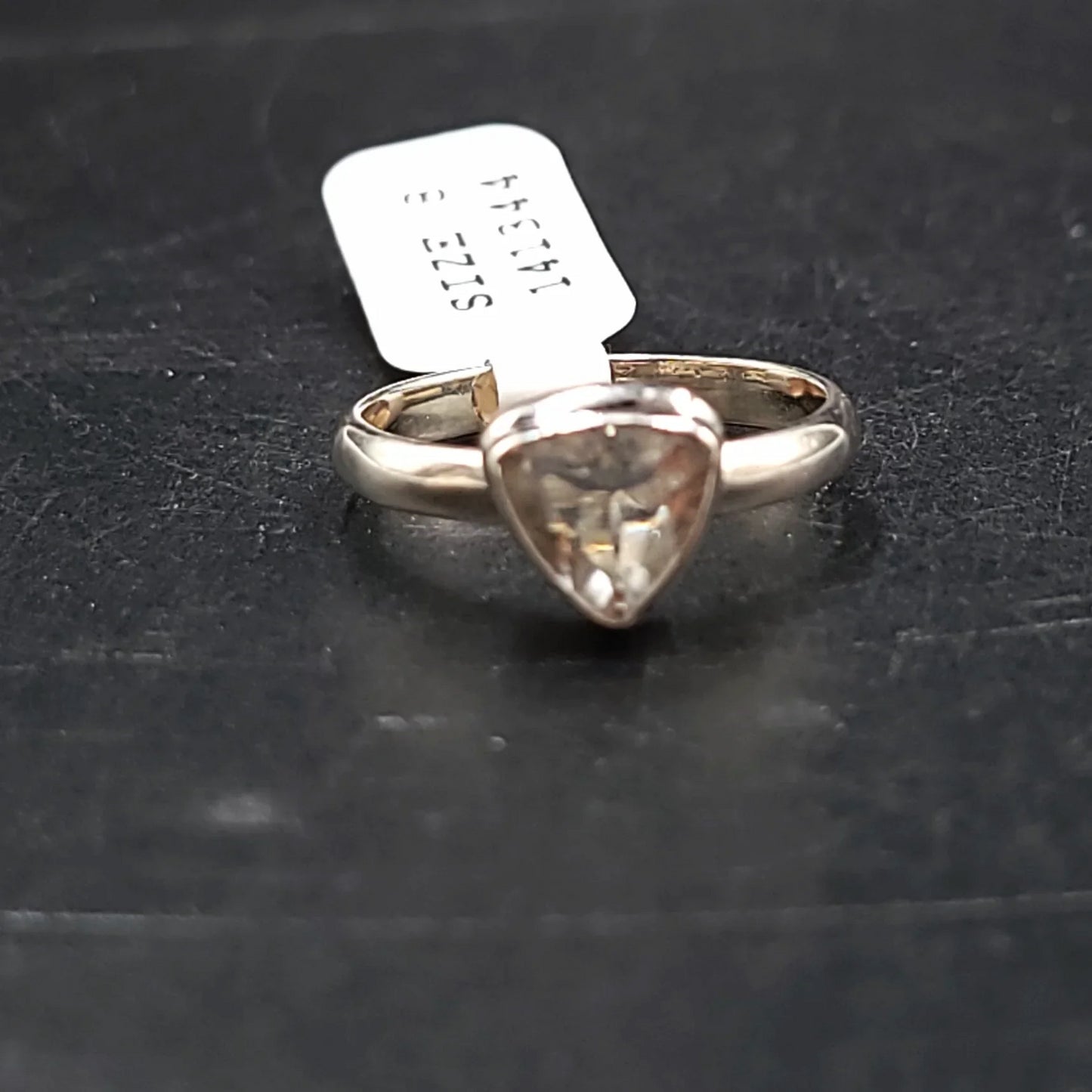 Hyalite Opal Trillion Ring Sterling Silver Band Size 8