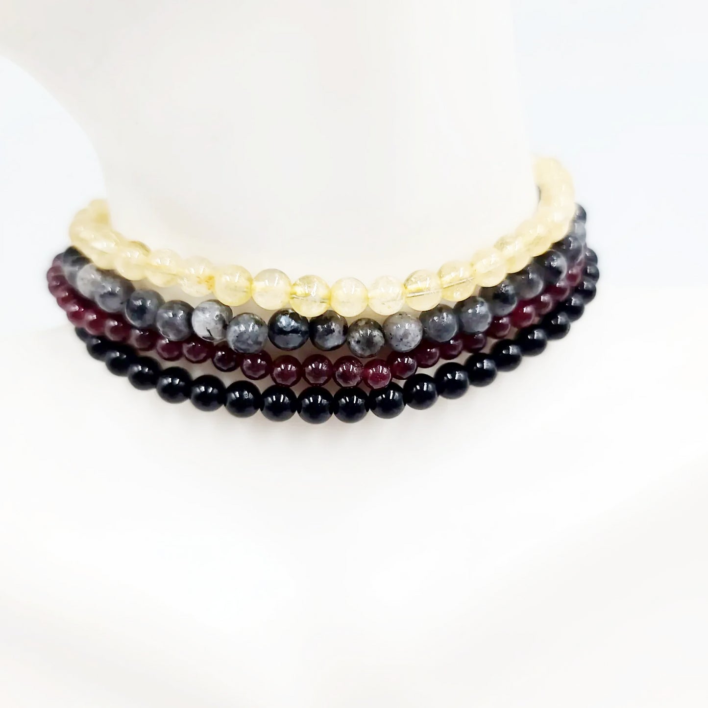 Leave Me Alone - Energy Vampire Bracelet Set 4mm Bead Bracelet - Elevated Metaphysical