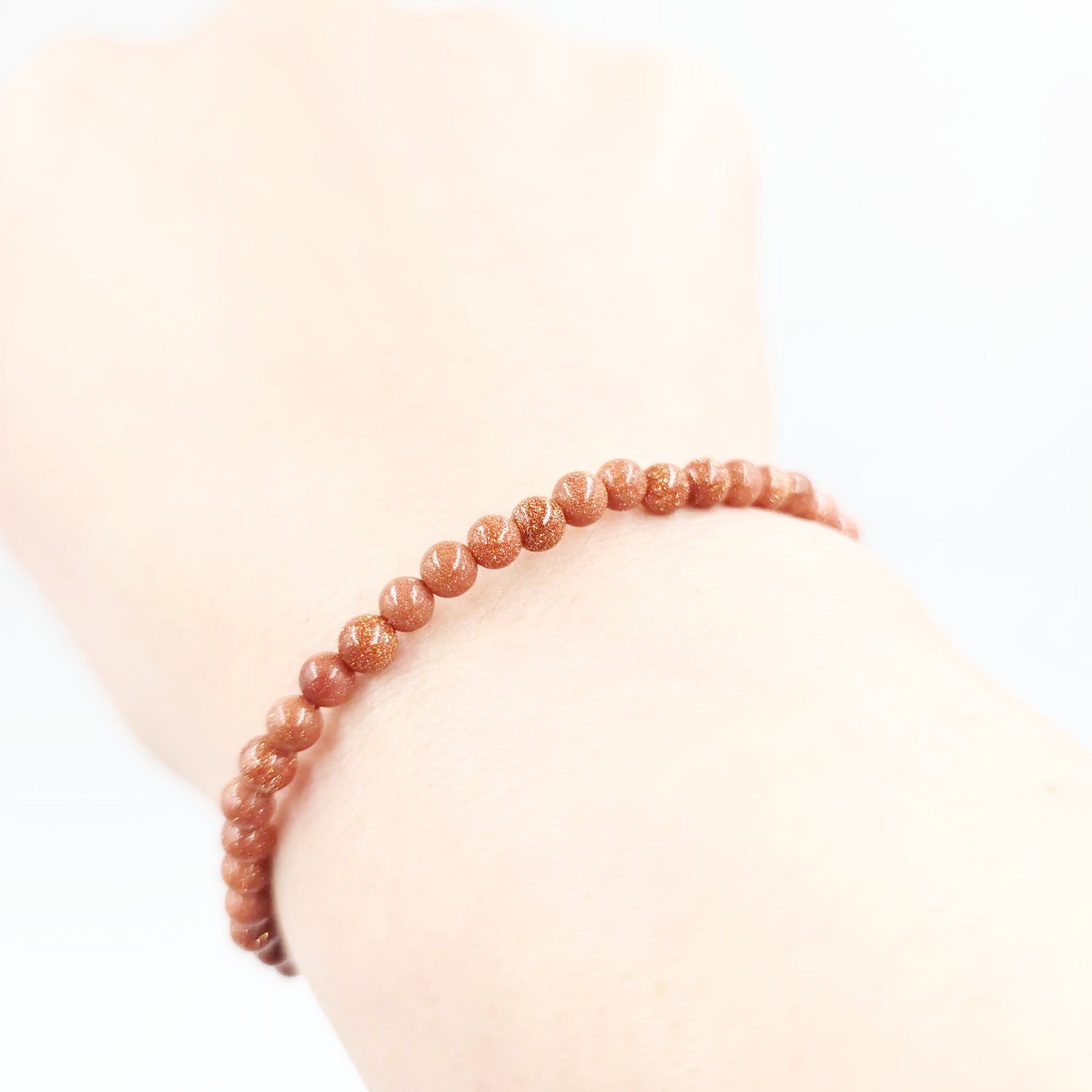 Goldstone Bead Bracelet 4mm Gold Sandstone - Elevated Metaphysical