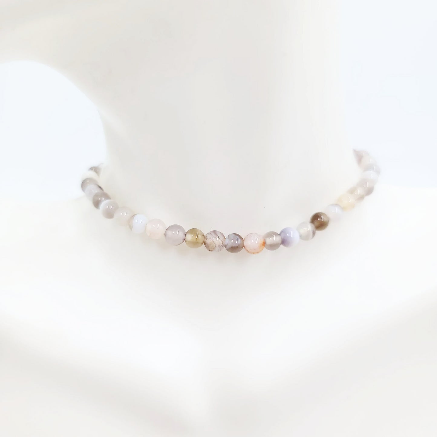 Botswana Agate Bracelet 4mm Bead Bracelet