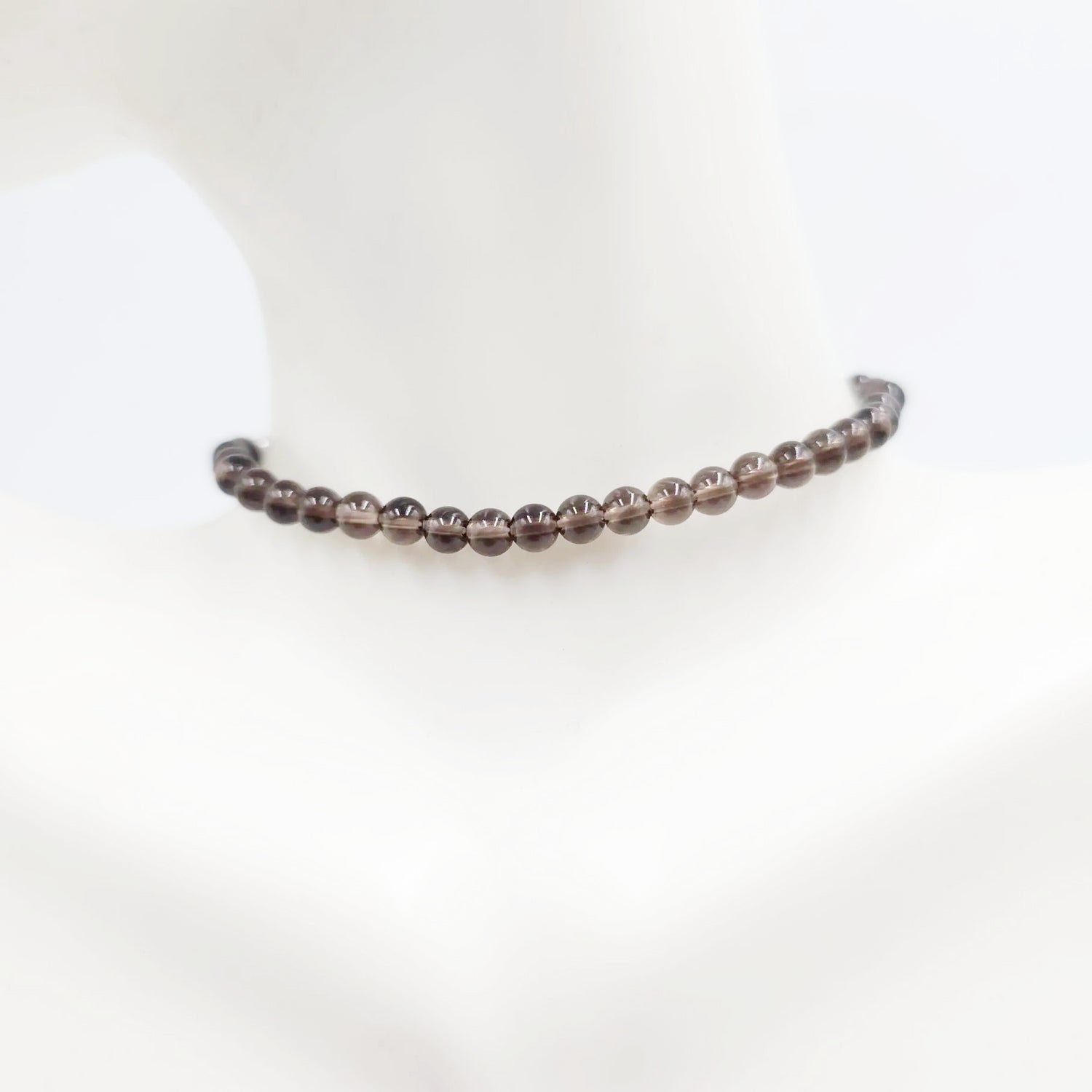 Smoky Quartz Bead Bracelet 4mm - Elevated Metaphysical