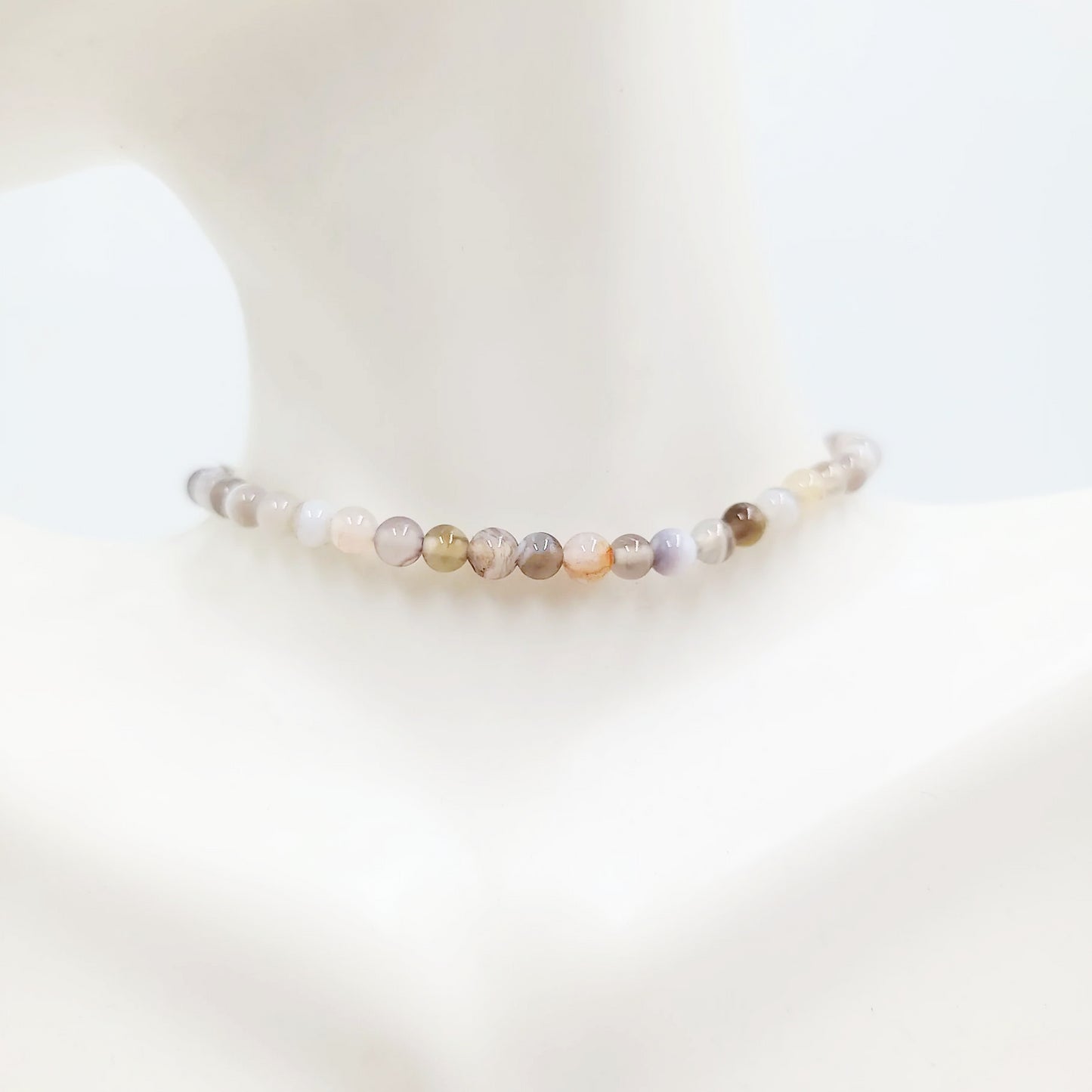 Botswana Agate Bracelet 4mm Bead Bracelet