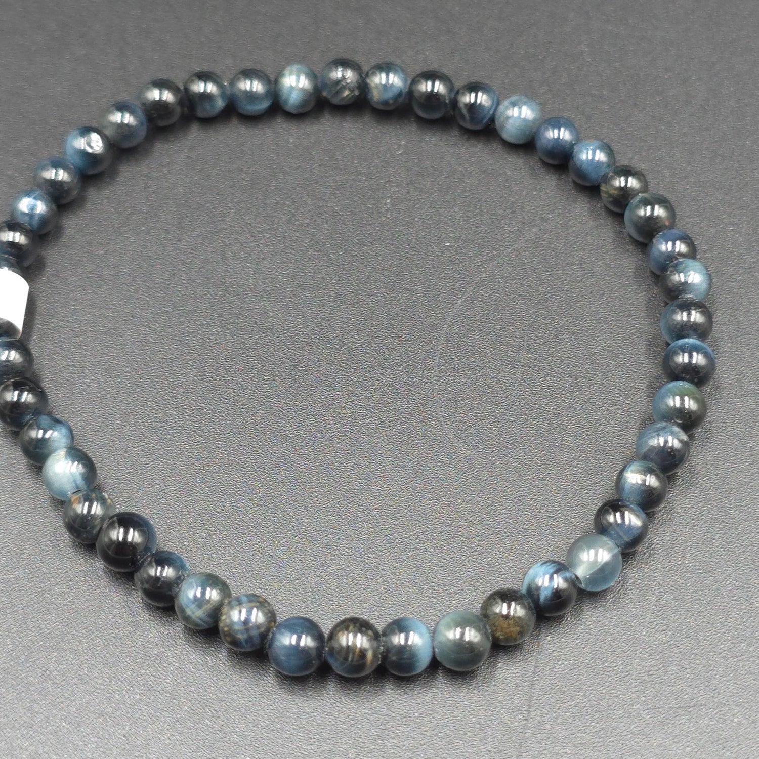Blue Tiger Eye Bead Bracelet 4mm - Elevated Metaphysical