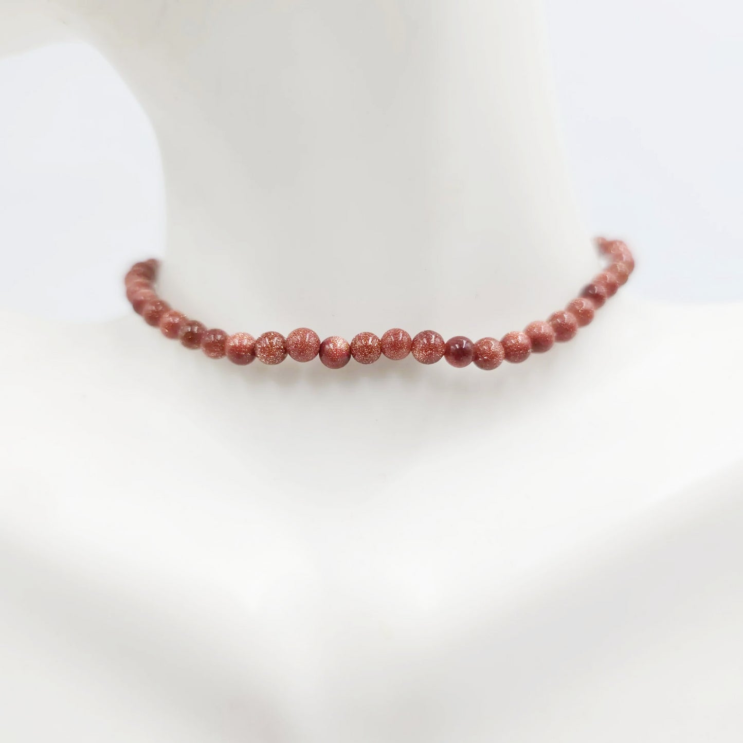 Goldstone Bead Bracelet 4mm Gold Sandstone - Elevated Metaphysical
