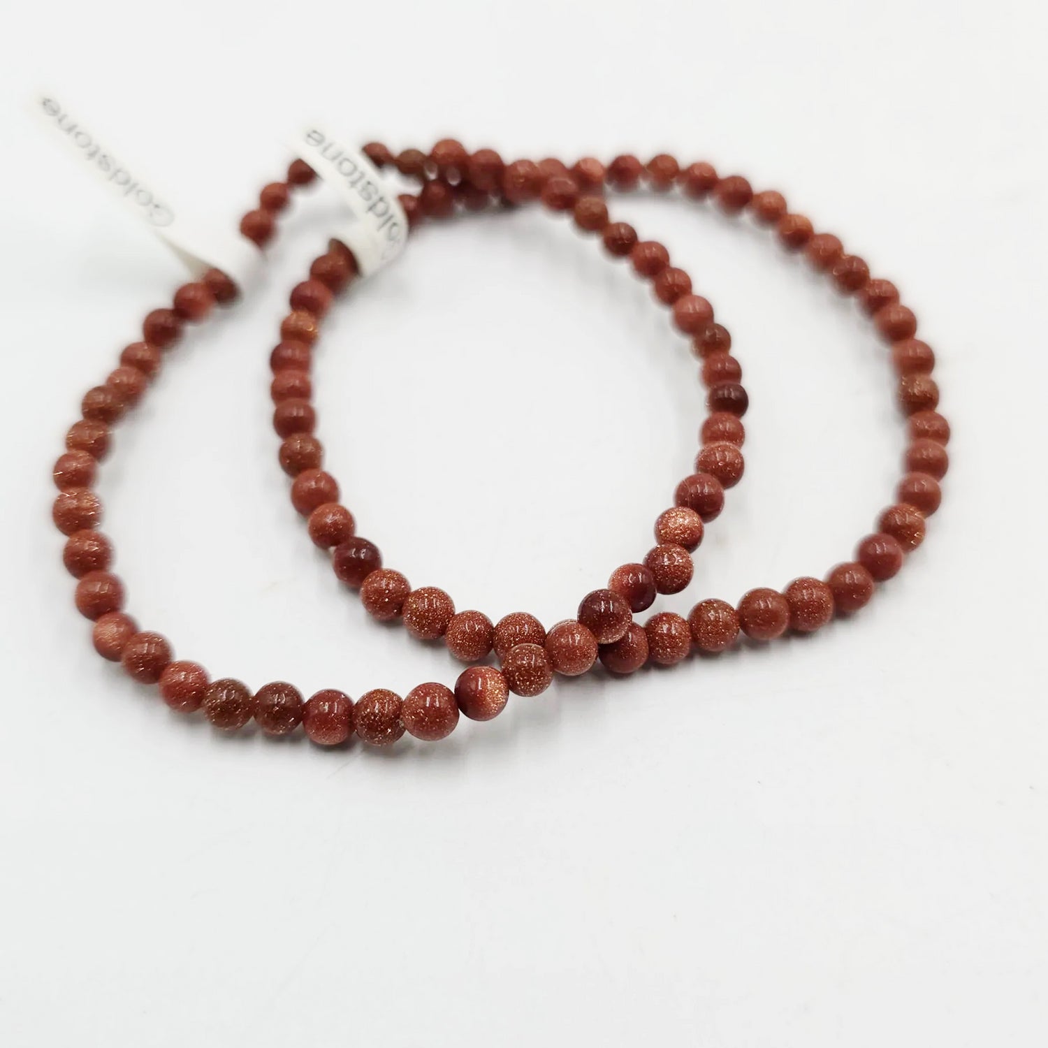 Goldstone Bead Bracelet 4mm Gold Sandstone - Elevated Metaphysical
