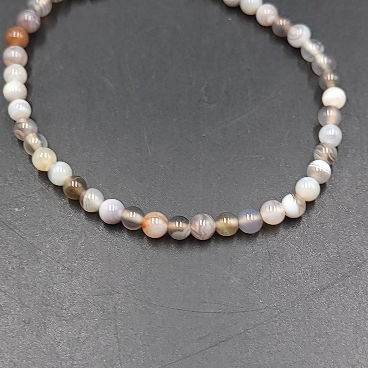 Botswana Agate Bracelet 4mm Bead Bracelet