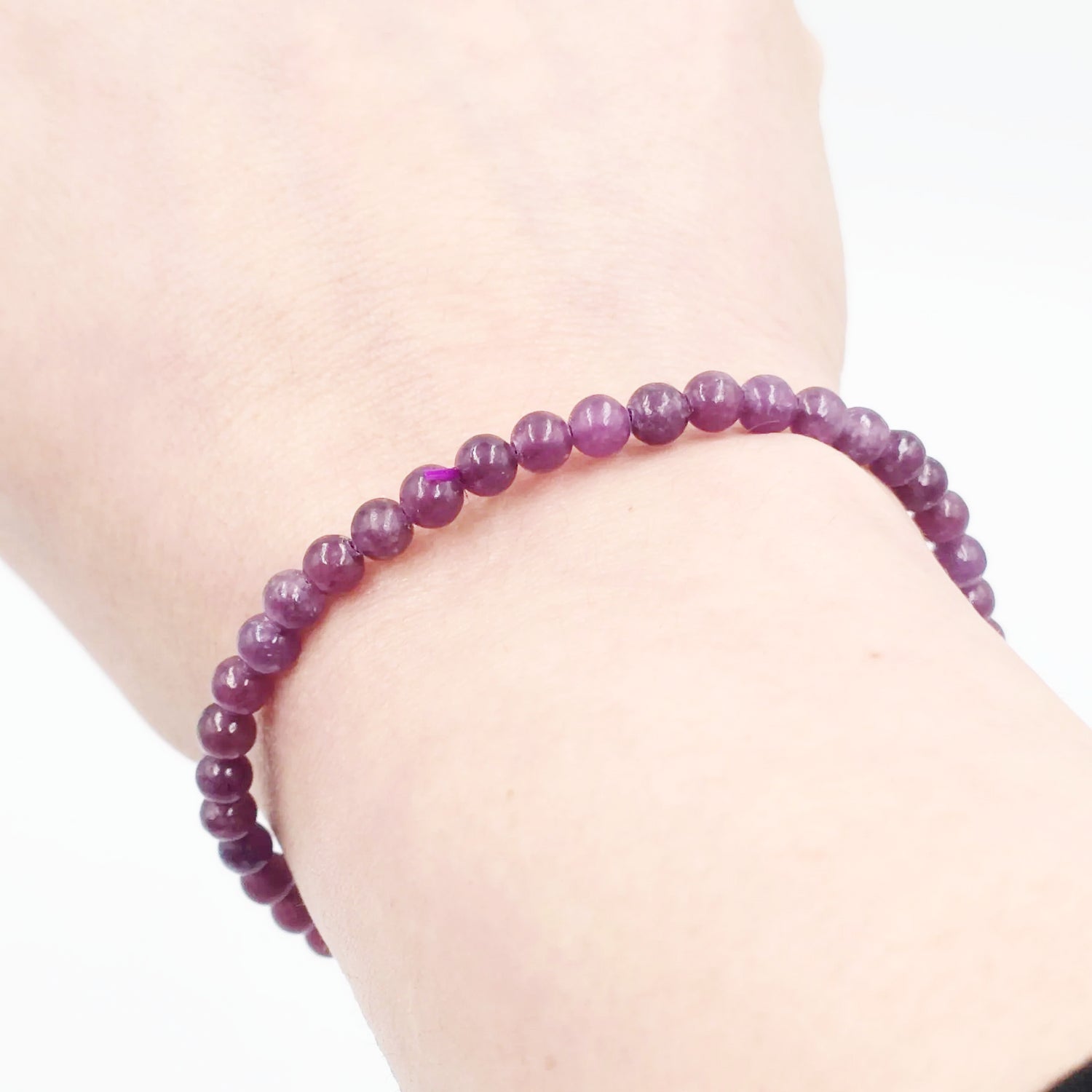 Lepidolite Bead Bracelet 4mm - Elevated Metaphysical