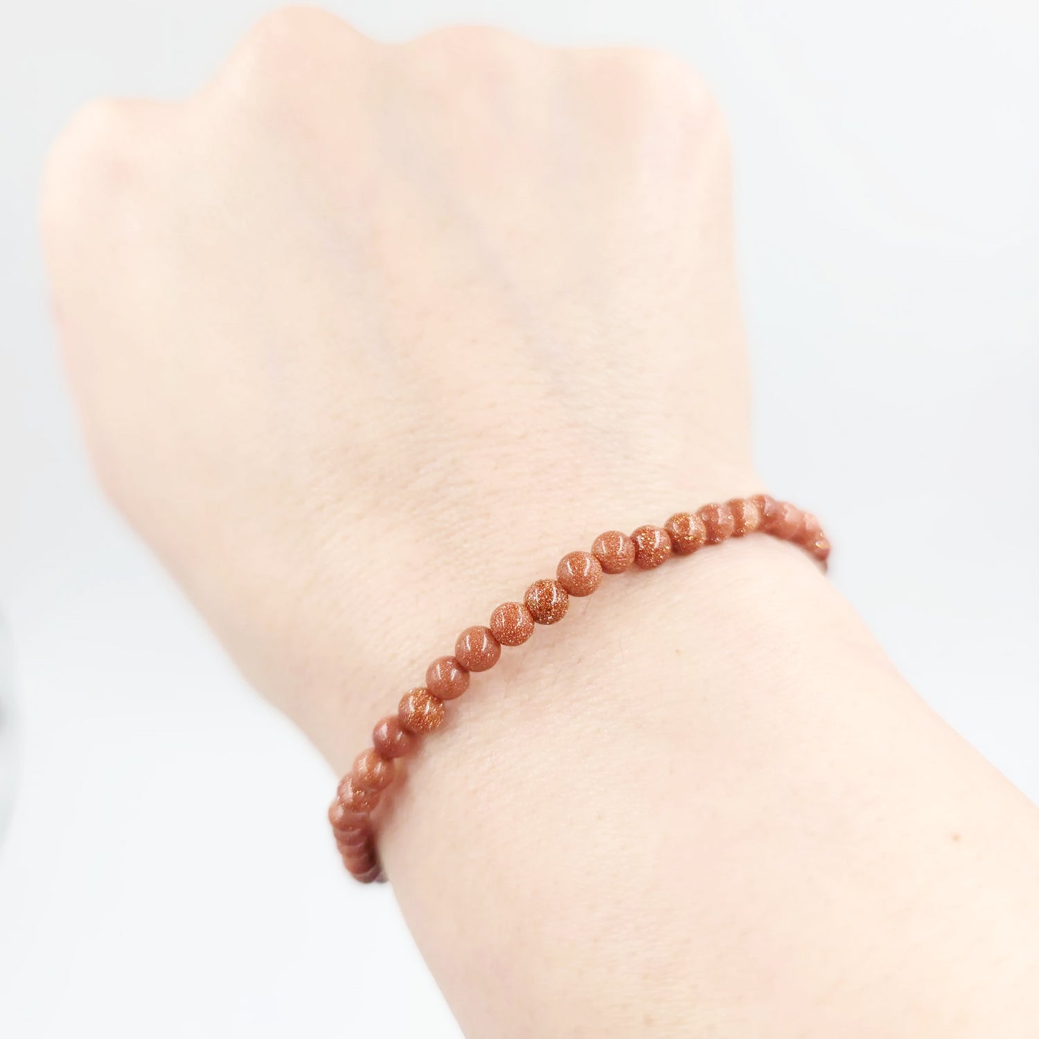 Goldstone Bead Bracelet 4mm Gold Sandstone - Elevated Metaphysical